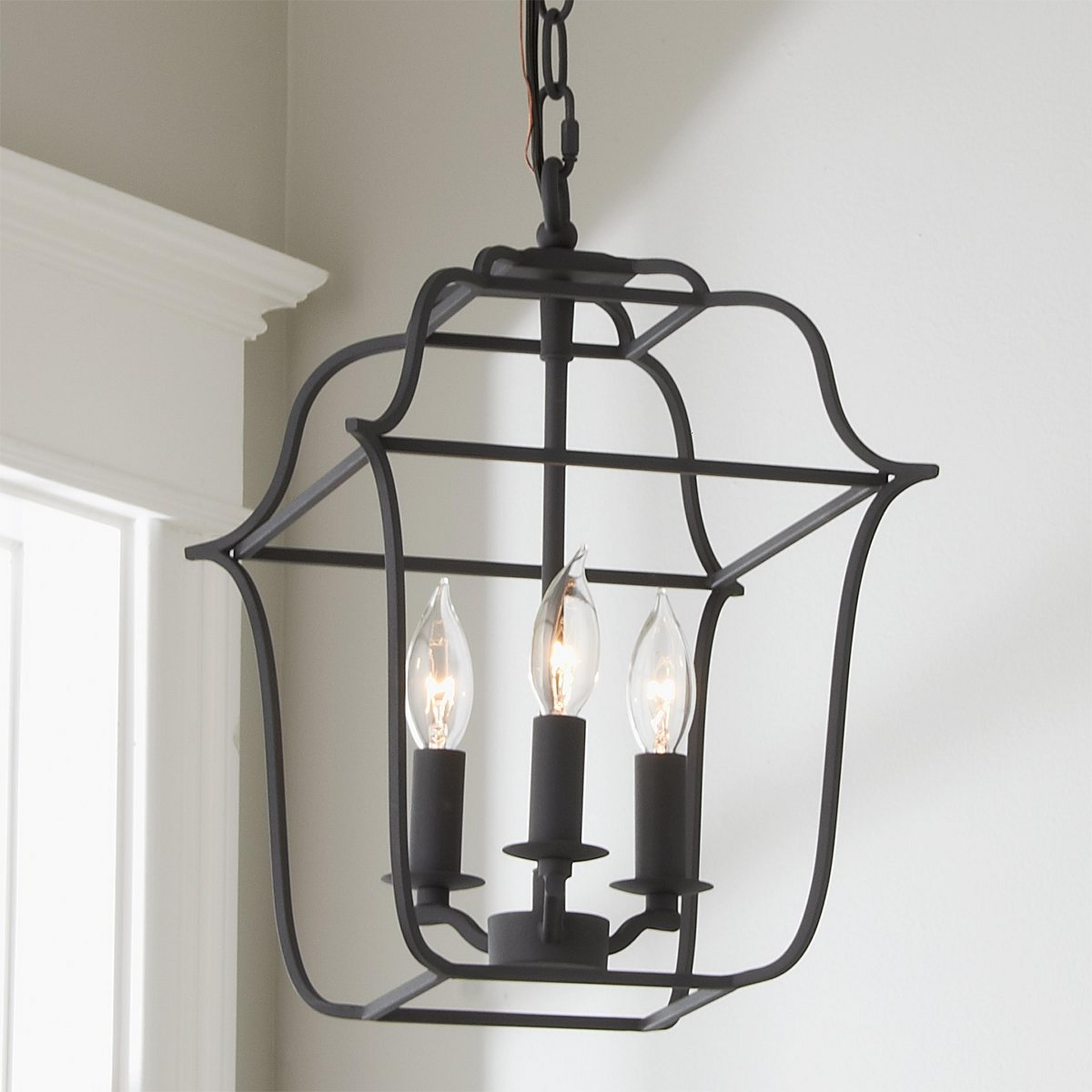 A Traditionally Debonair Hanging Lantern - Small with Black color