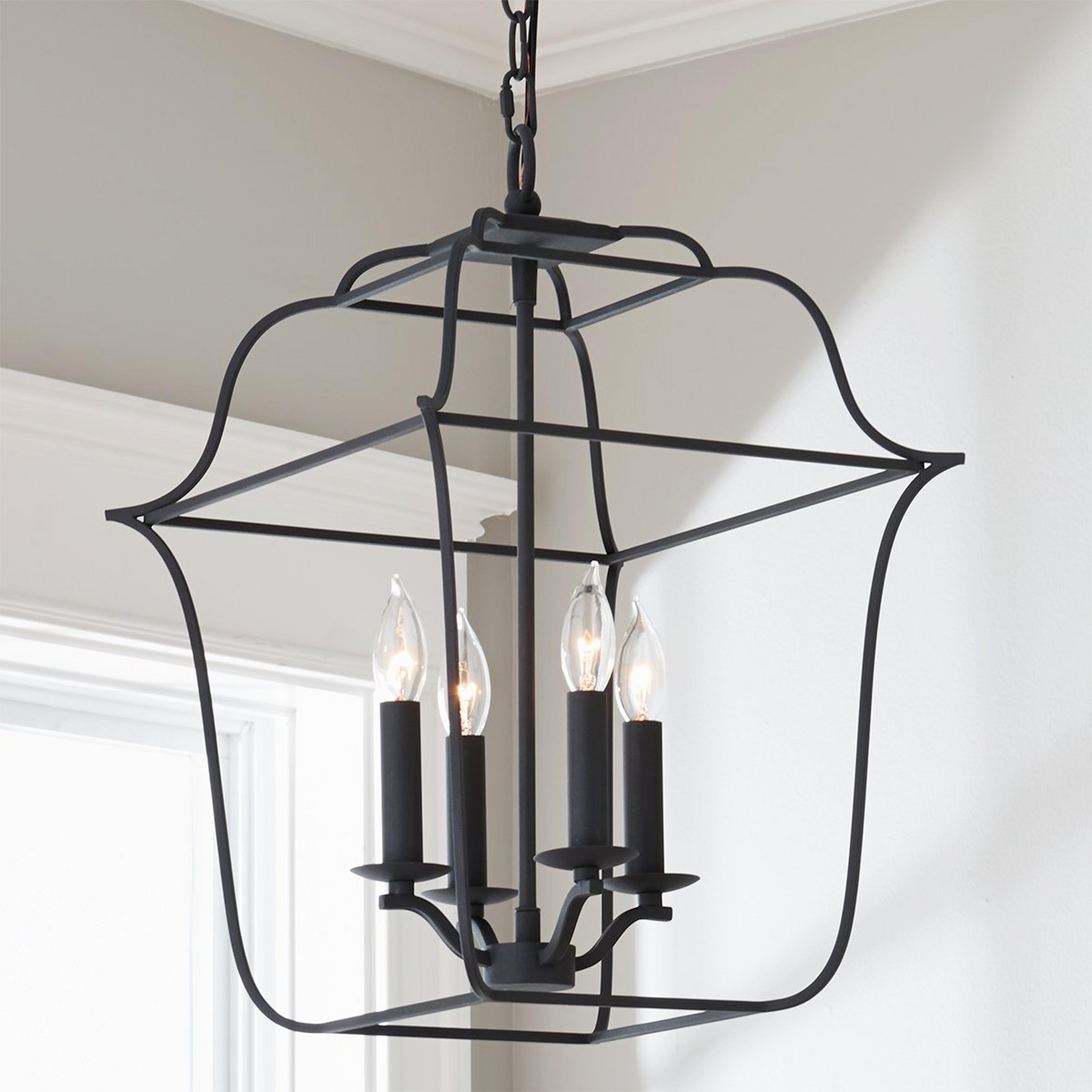 A Traditionally Debonair Hanging Lantern - Large with Black color