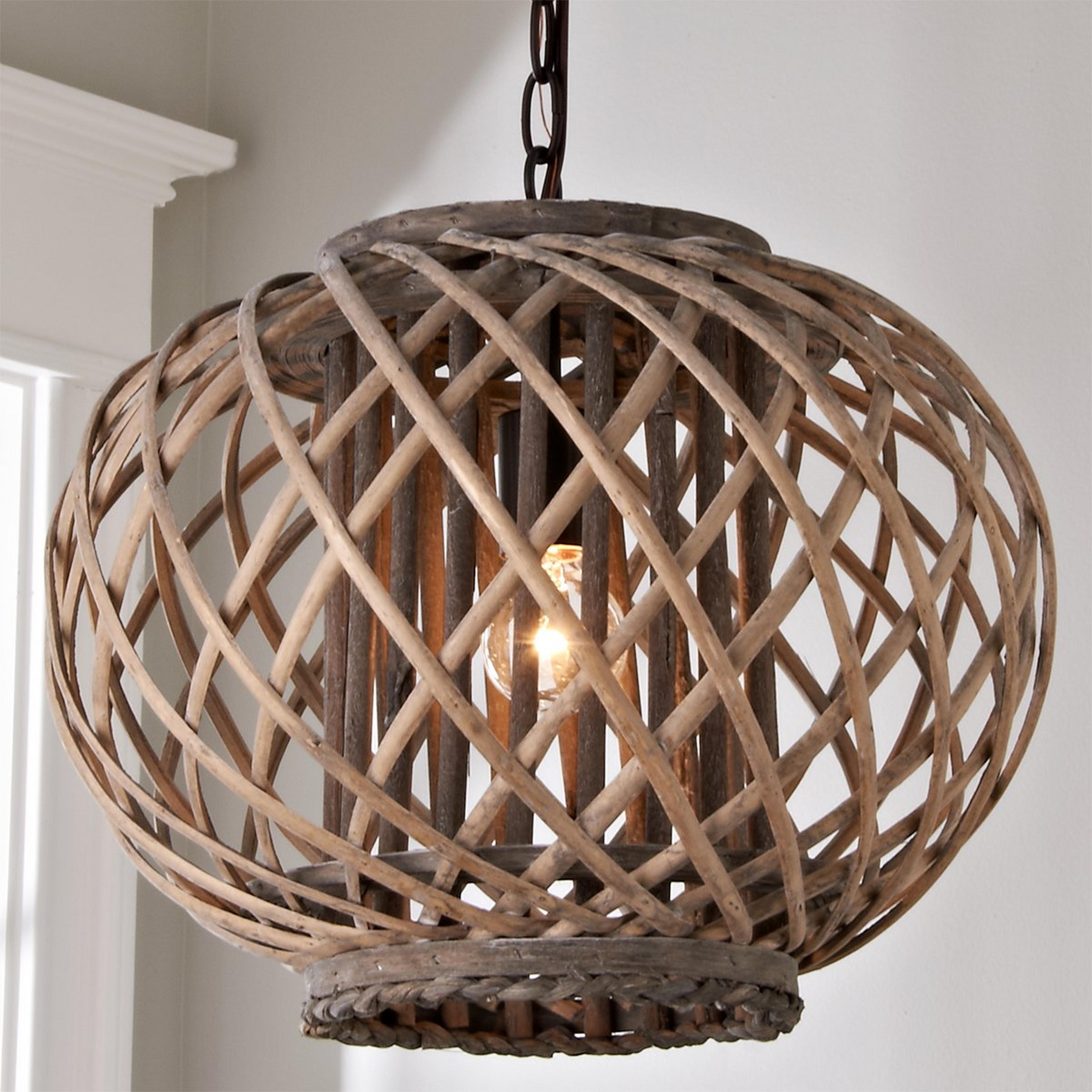 A Gray Willow Ball Lantern - Small with Bronze / Gray  color