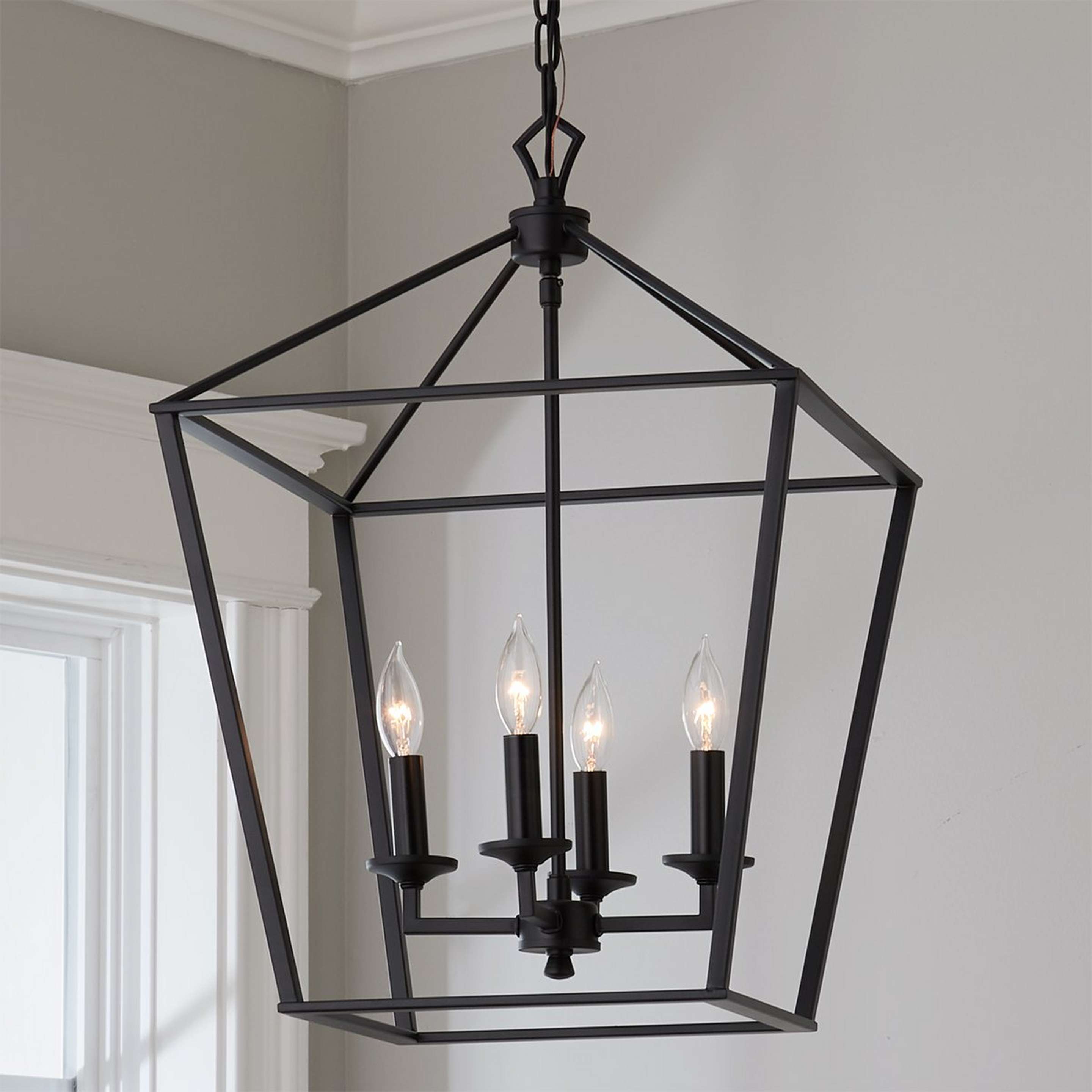 A Leon Lantern - Medium with Black color