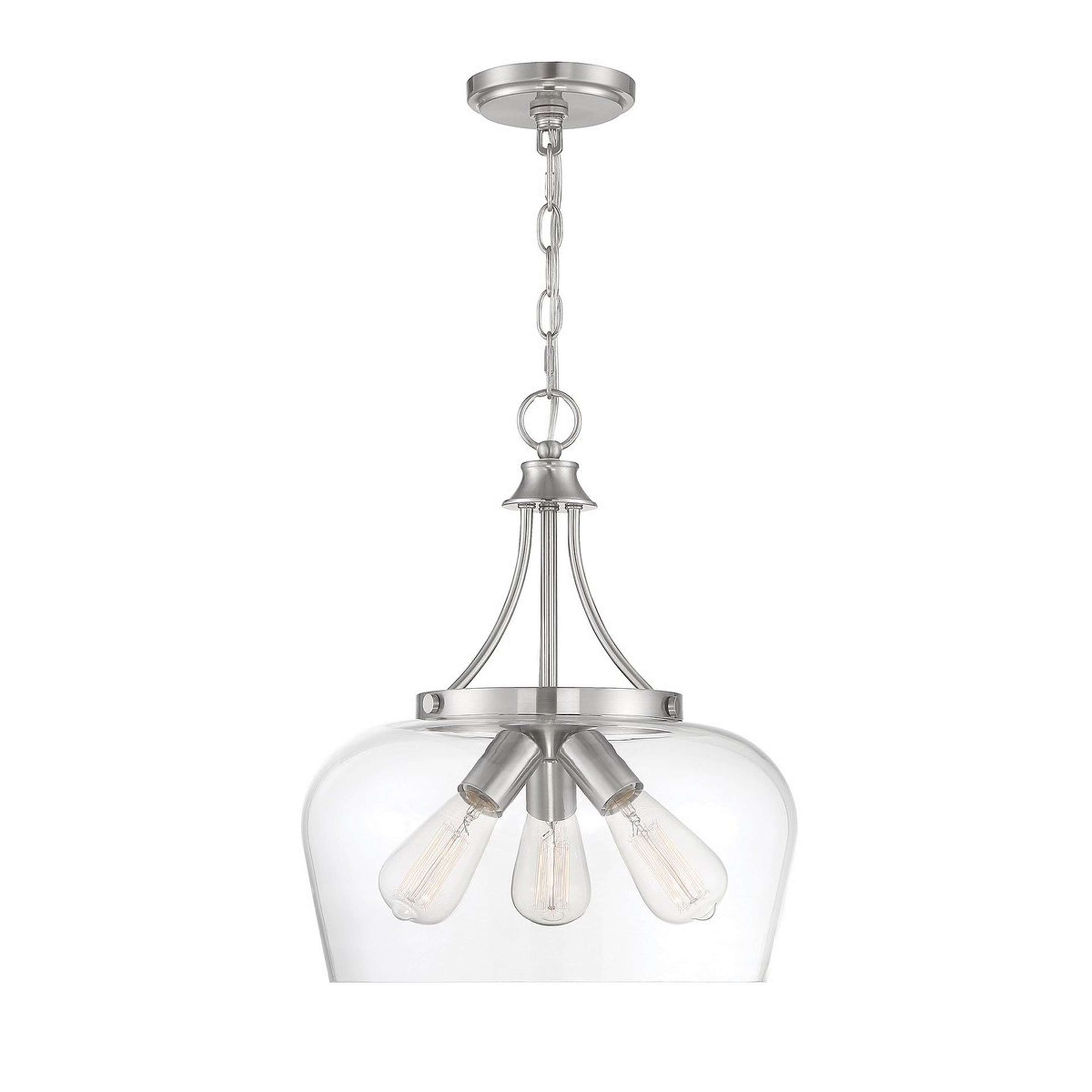 A Ashley Lantern with Satin Nickel / Clear color