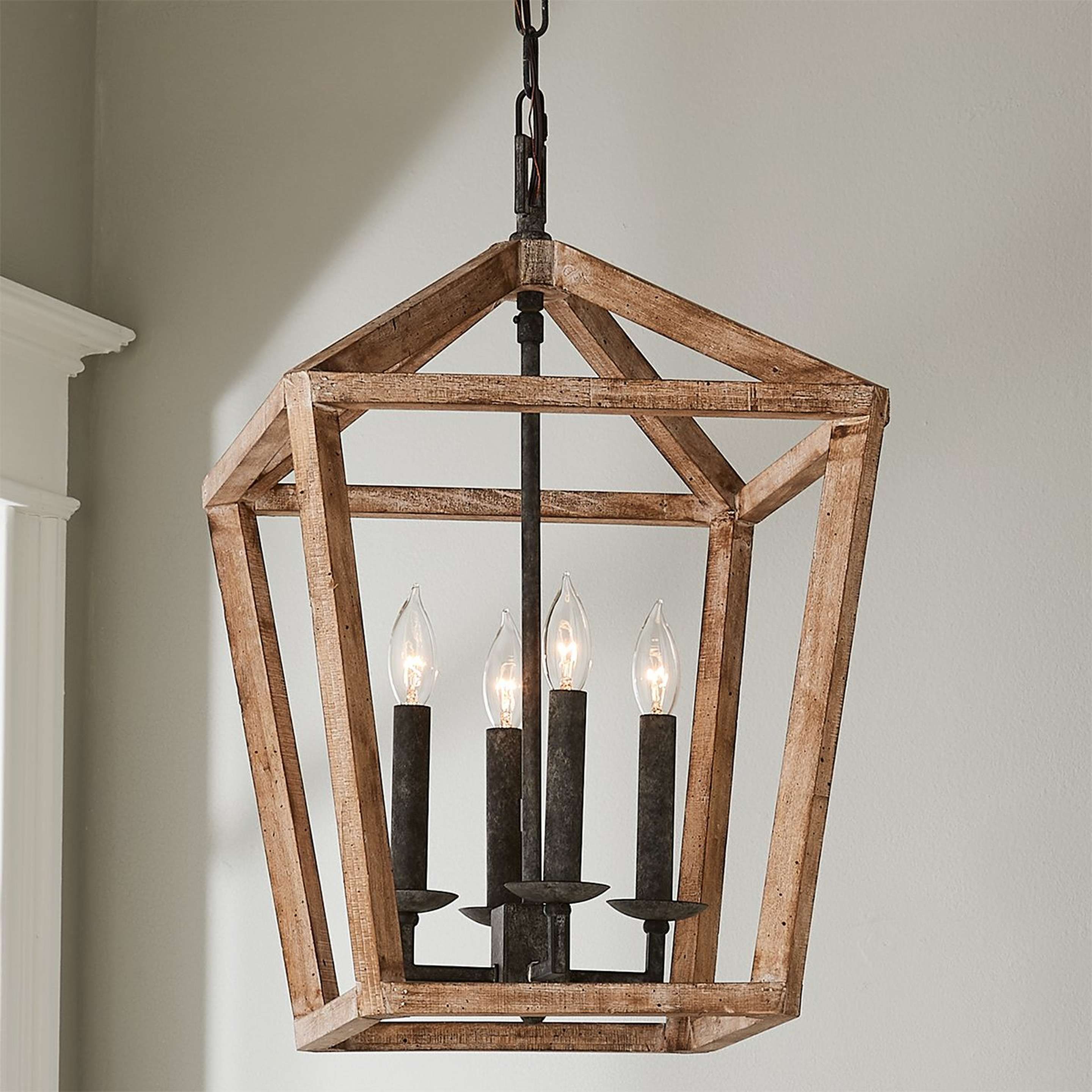 A Gavin Lantern with Rustic Black / Aged Wood color