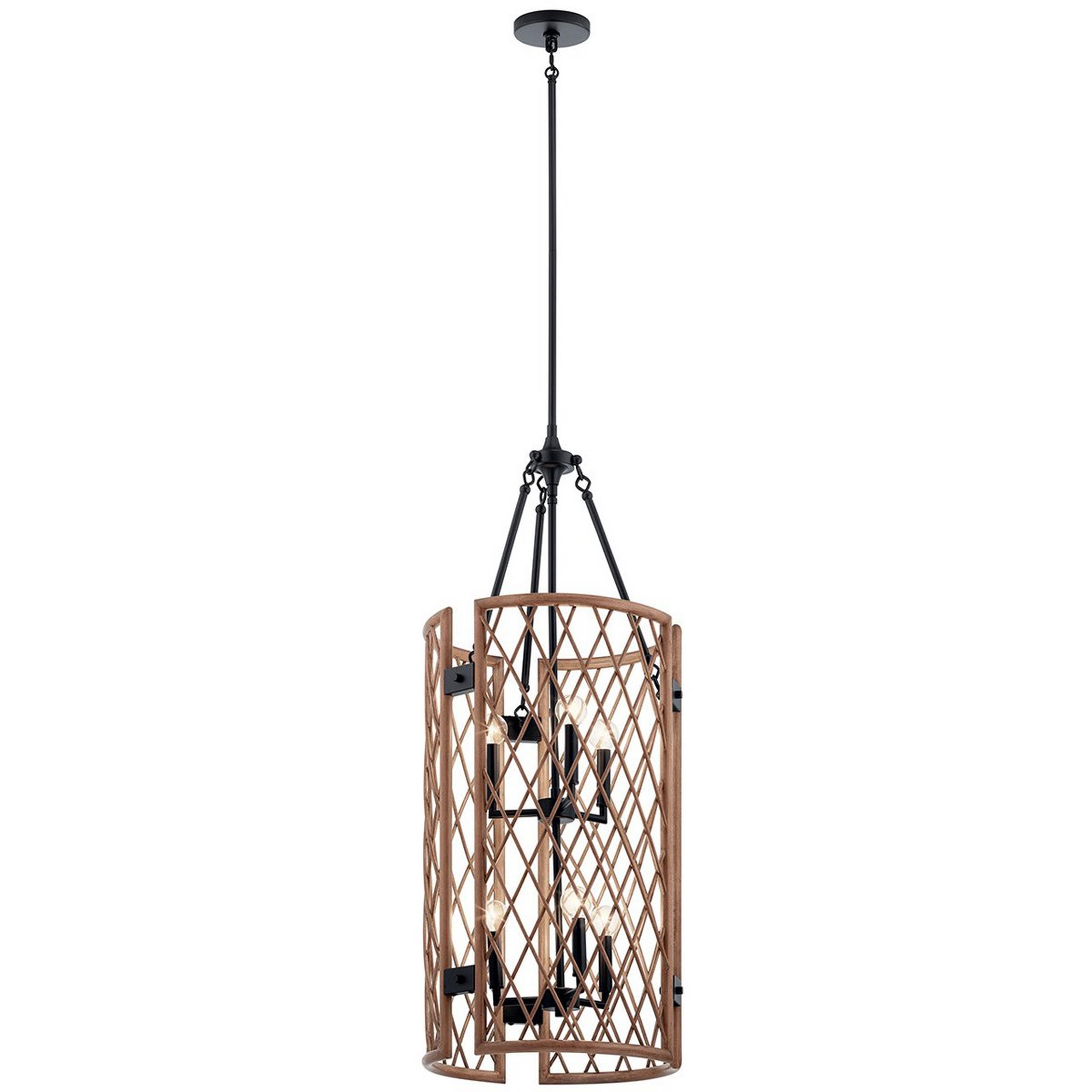 A Heather Boho Lantern with Natural / Black color