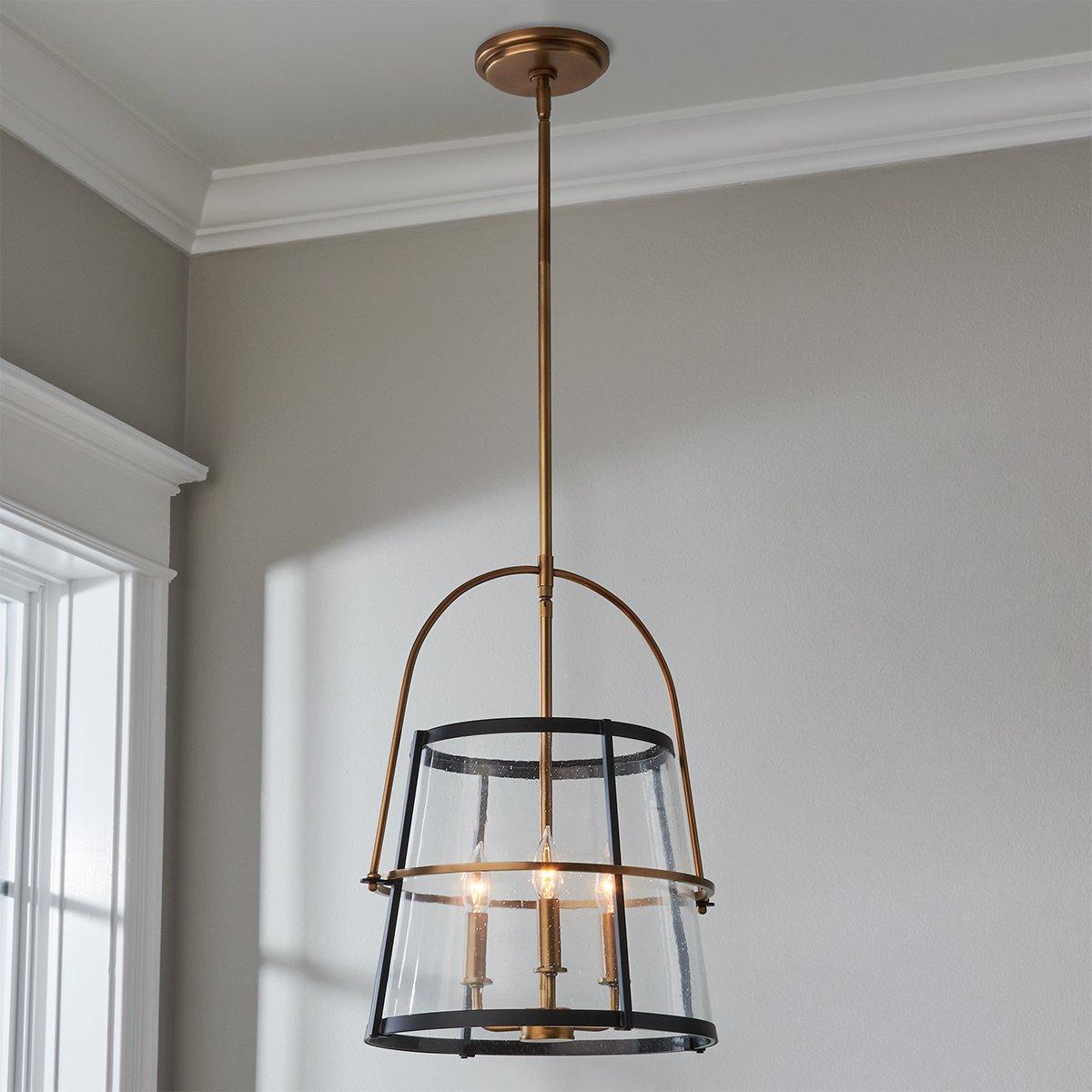 Mid-Century Seeded Glass Lantern