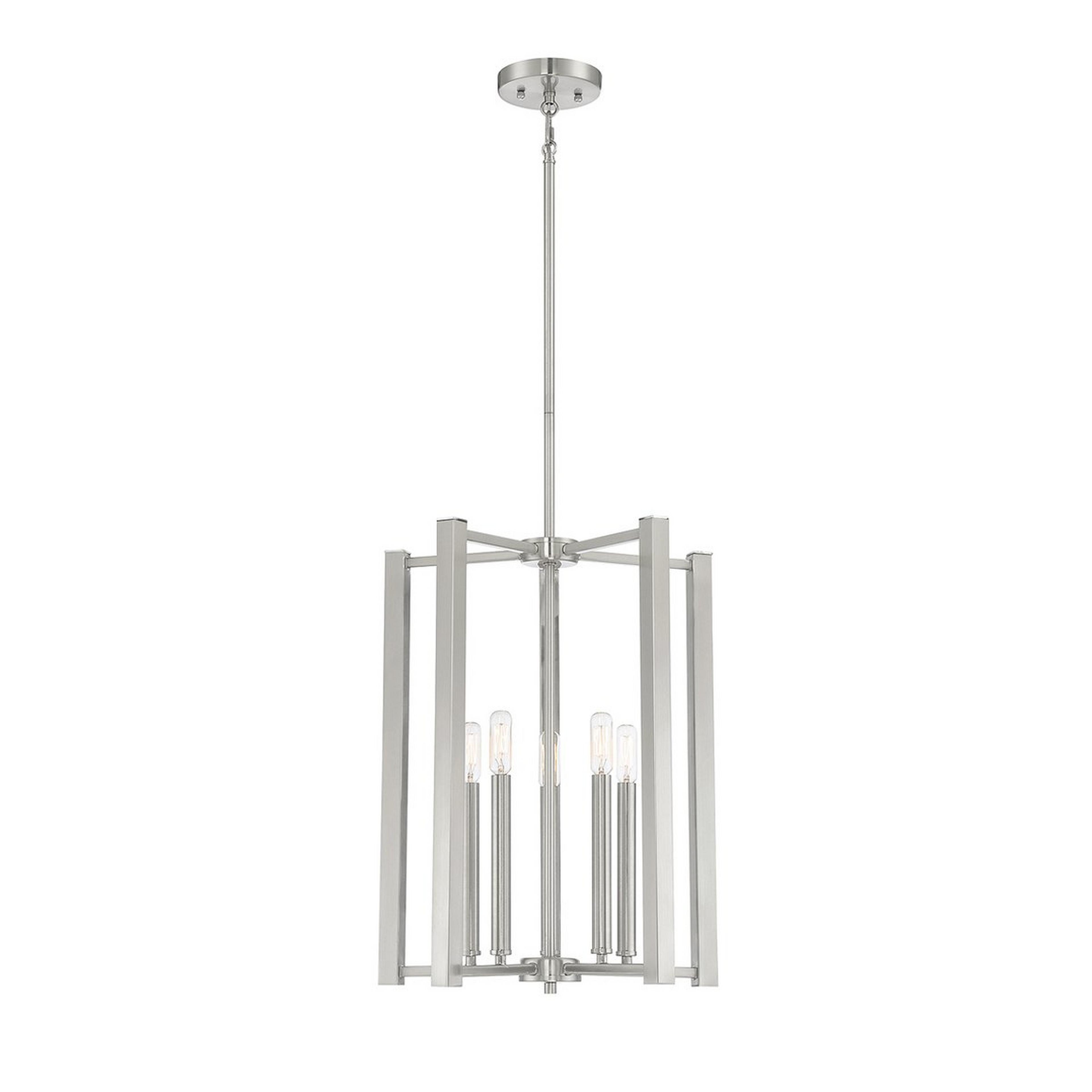 A Karuzela Lantern with Satin Nickel color