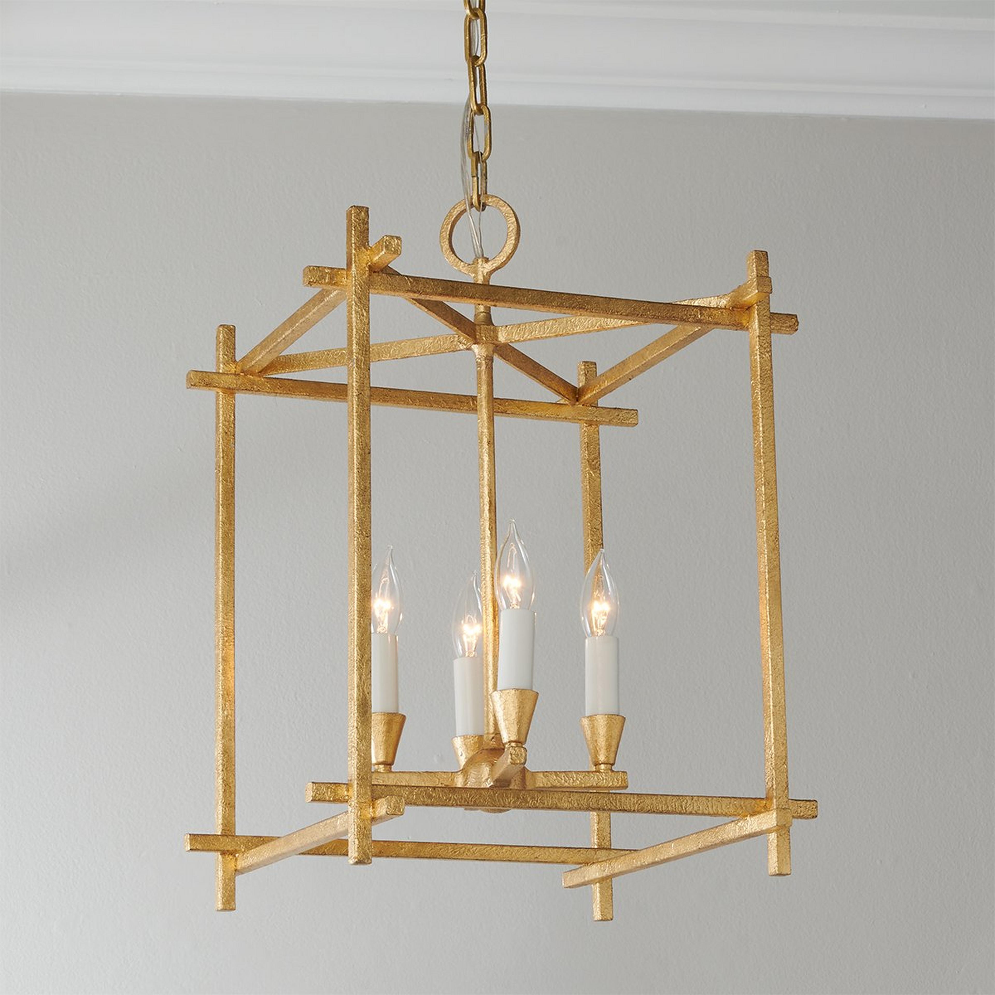 A Airy Pagoda Lantern - Medium with Vintage Gold Leaf color