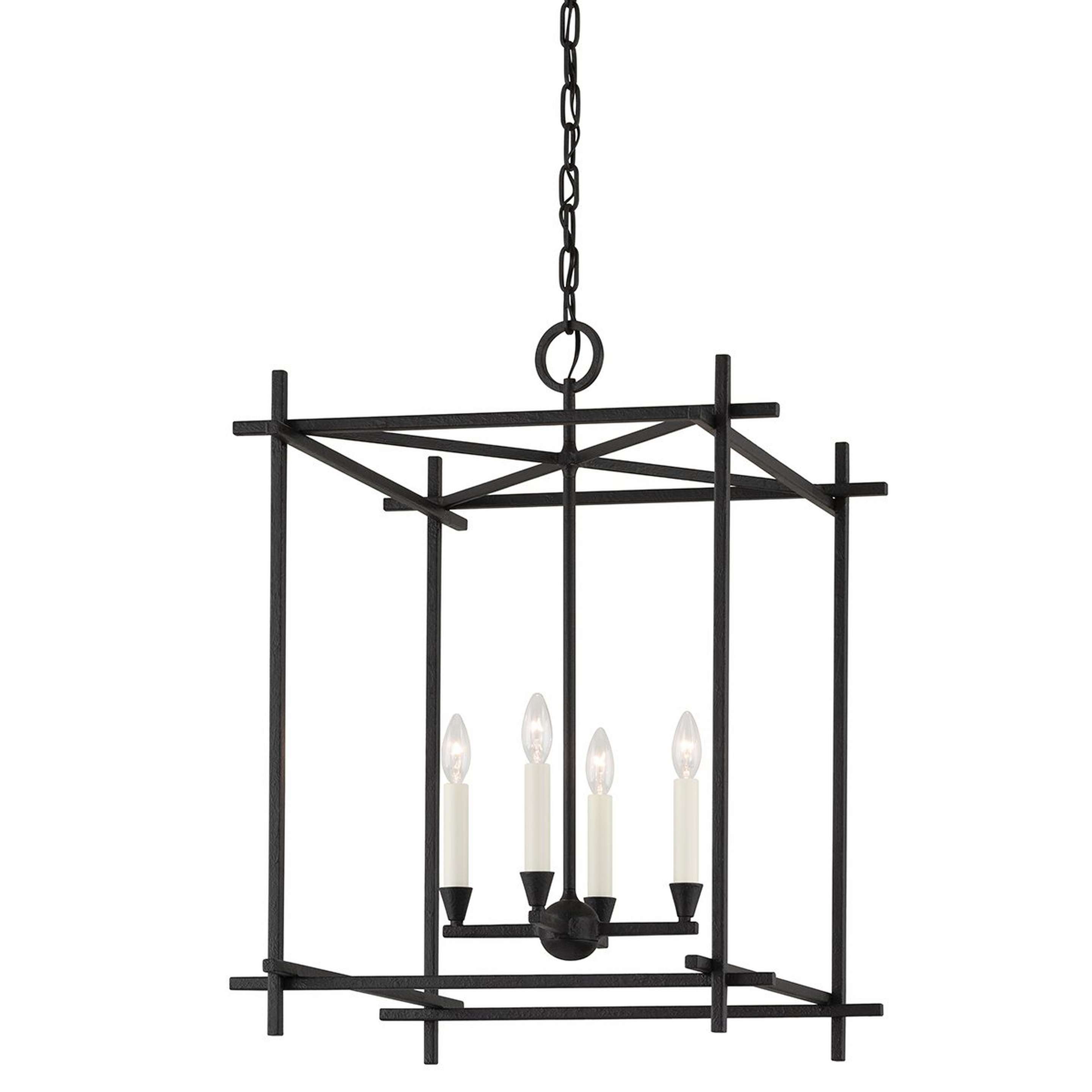 A Airy Pagoda Lantern - Large with Black Iron color