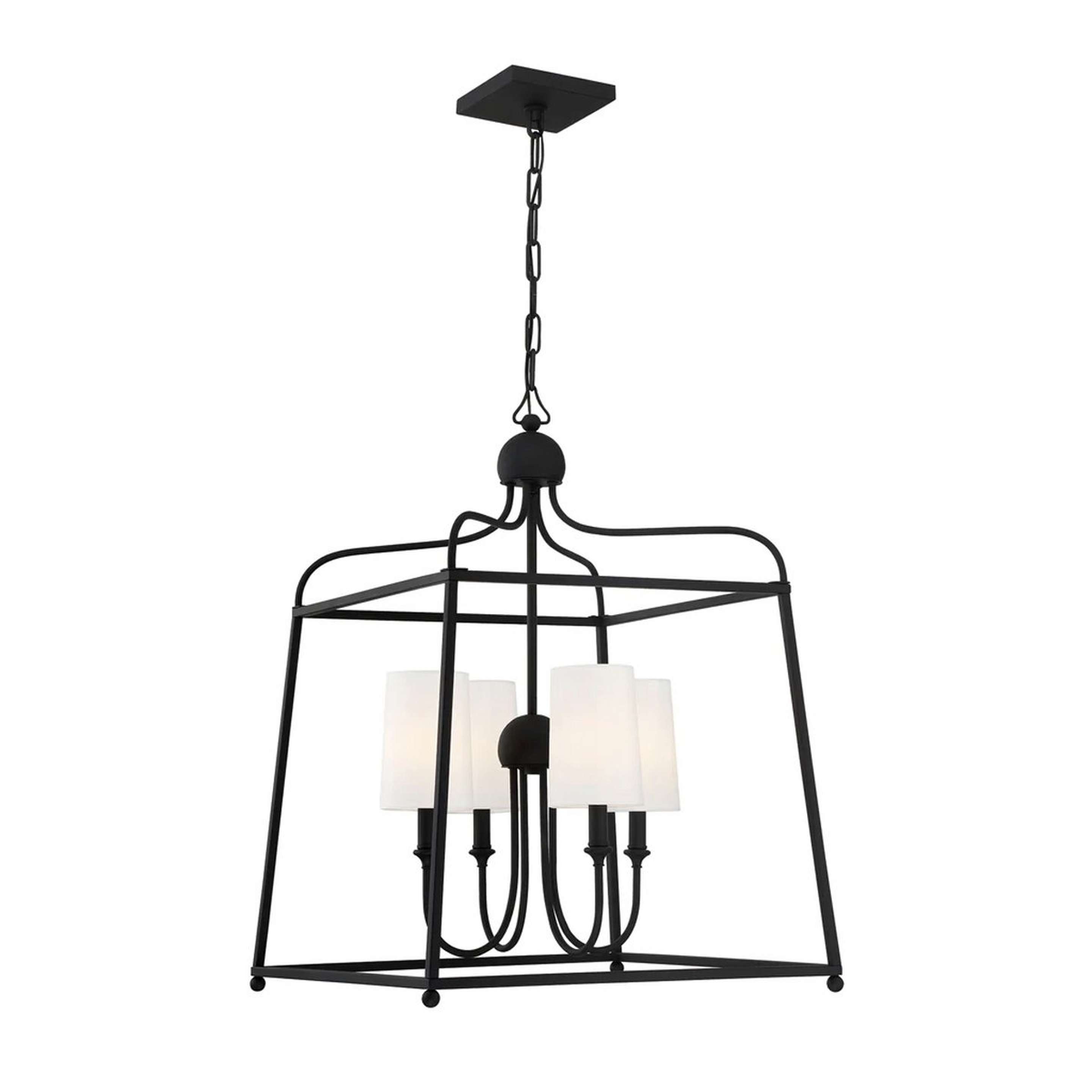 A Modern Charleston Lantern - Large with Forged Black color