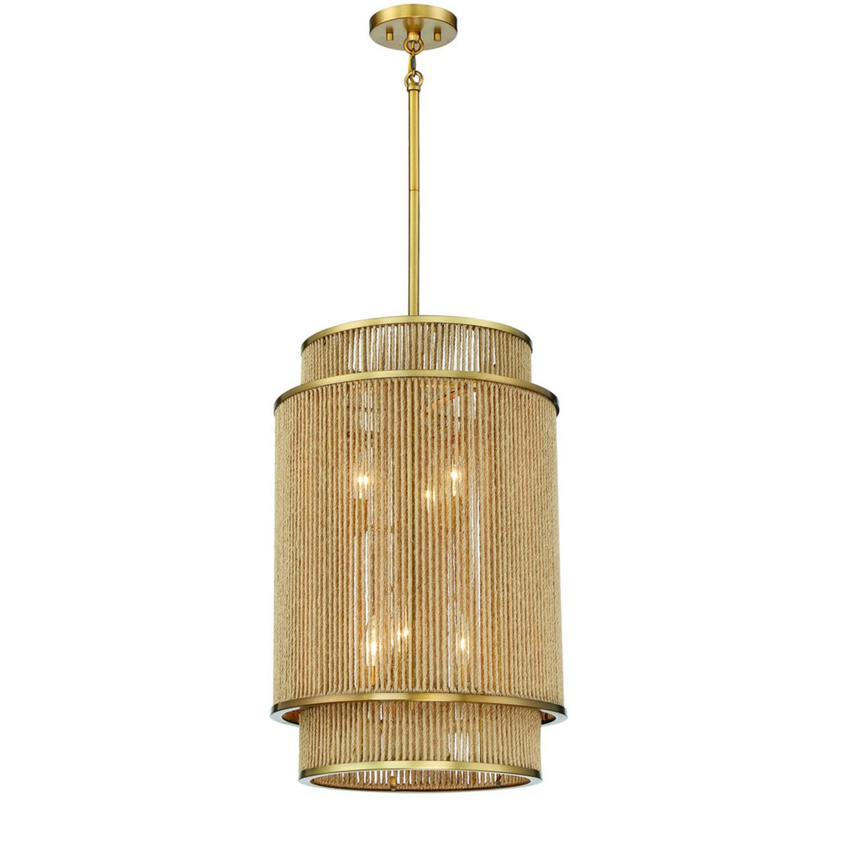 A Verbenia Rope Lantern with Warm Brass / Rope color