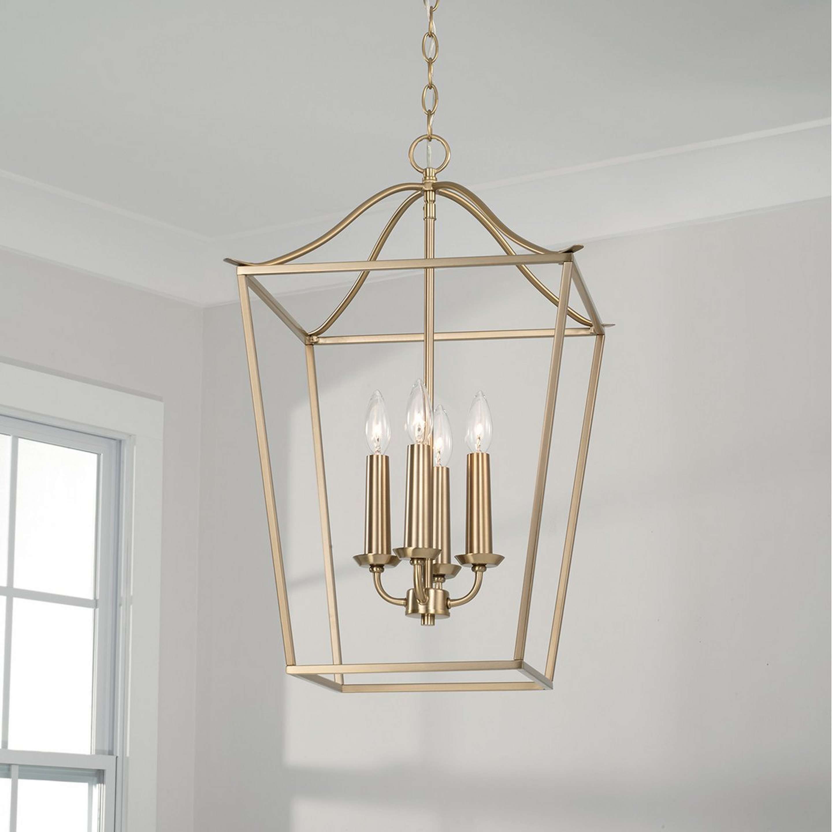 A Schonfeld Lantern with Matte Brass color