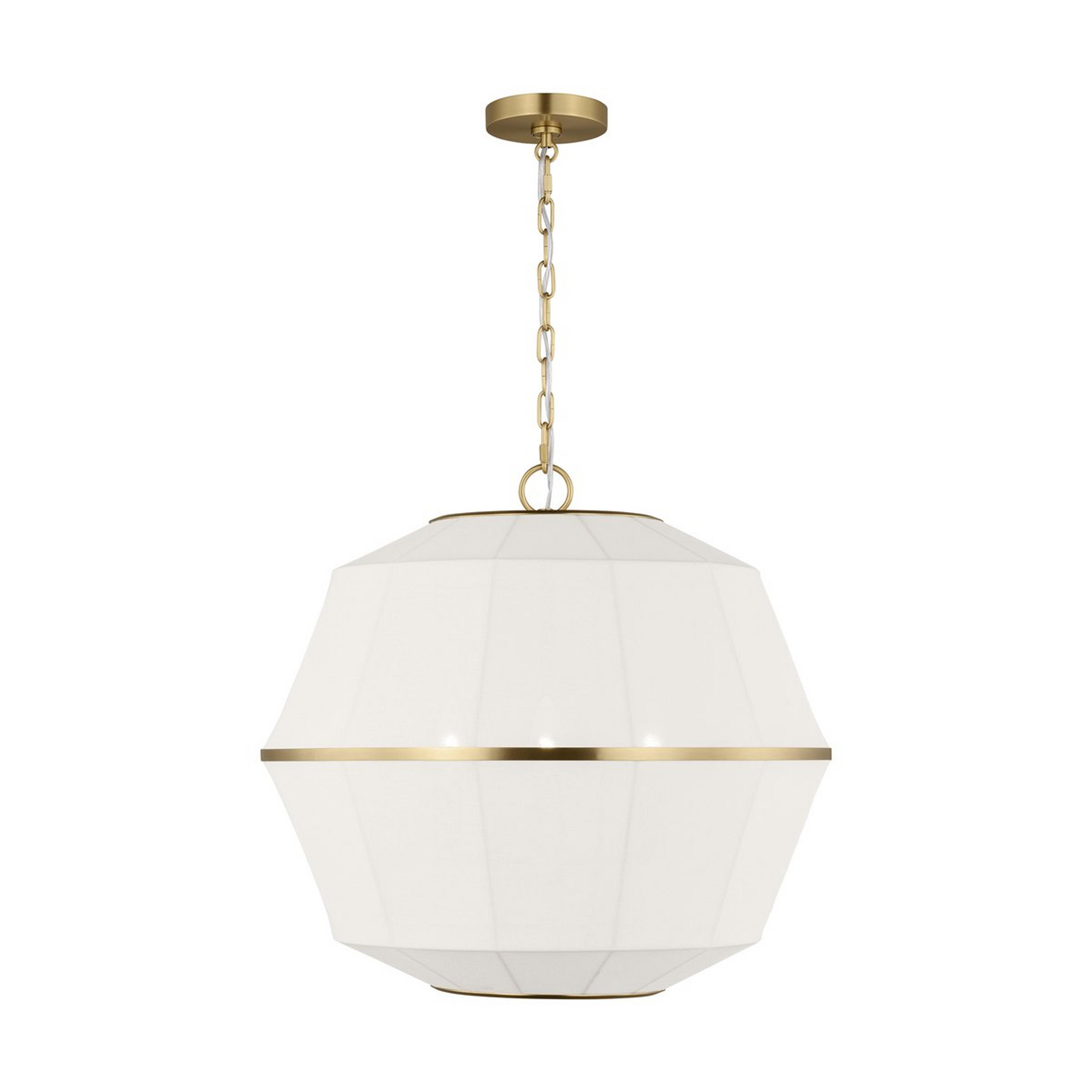 A ED Ellen DeGeneres Hikari Lantern with Burnished Brass / White Linen color