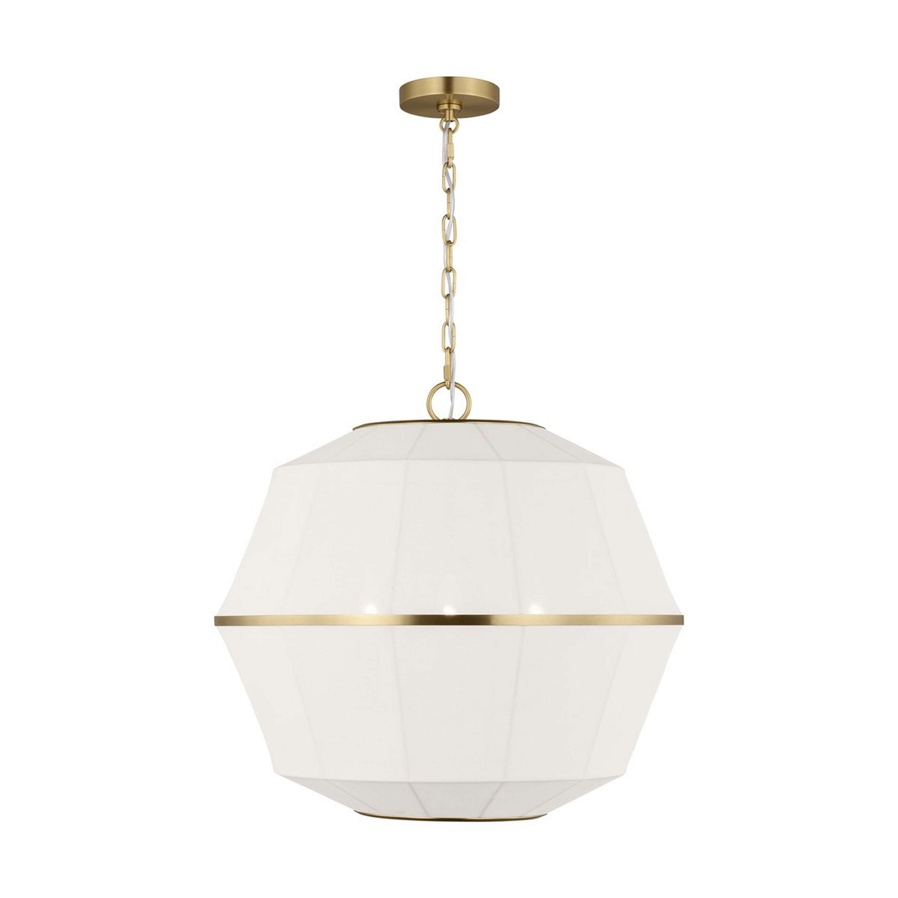 A ED Ellen DeGeneres Hikari Lantern with Burnished Brass / White Linen color