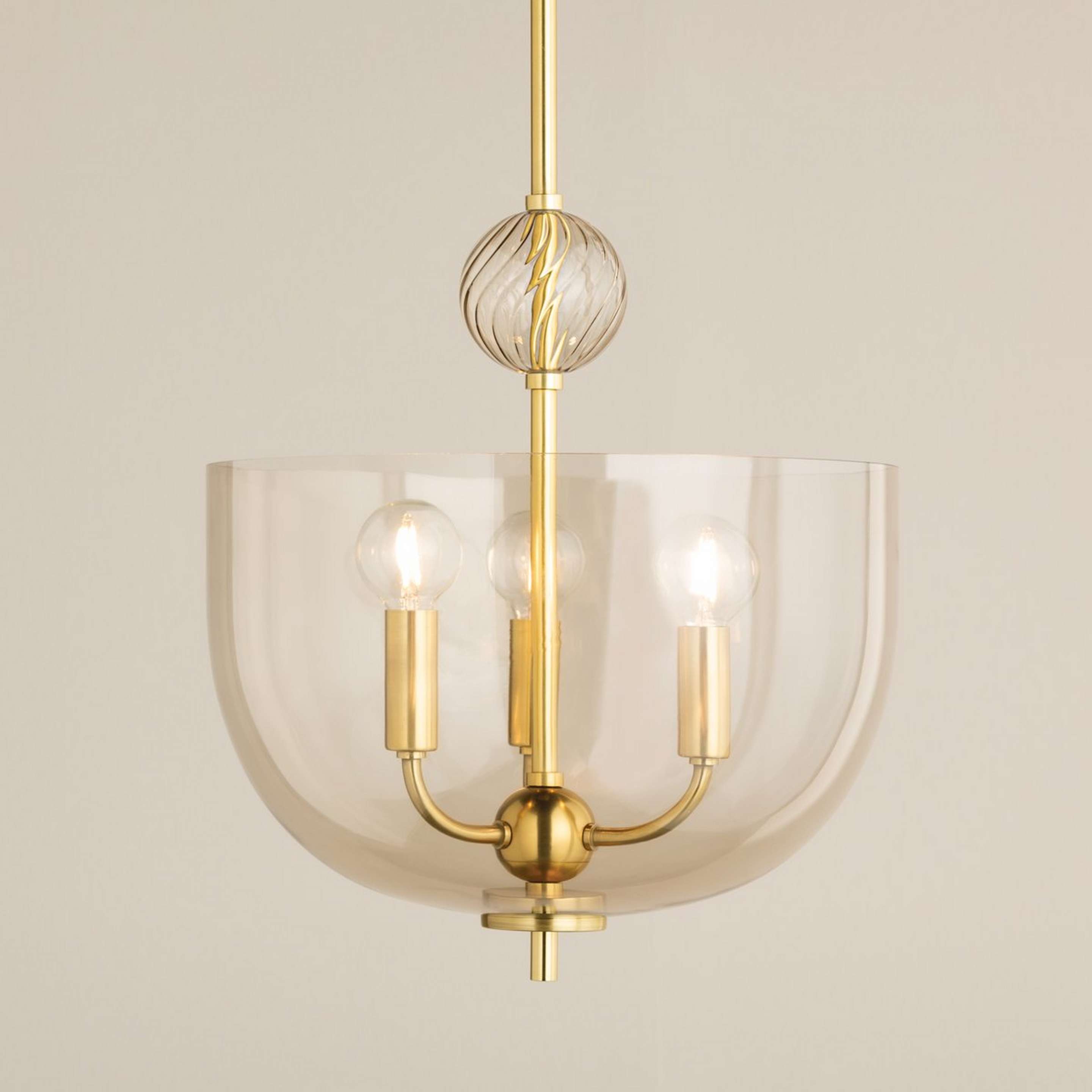 A Inverted Cloche Lantern with Brass / Clear Glass color