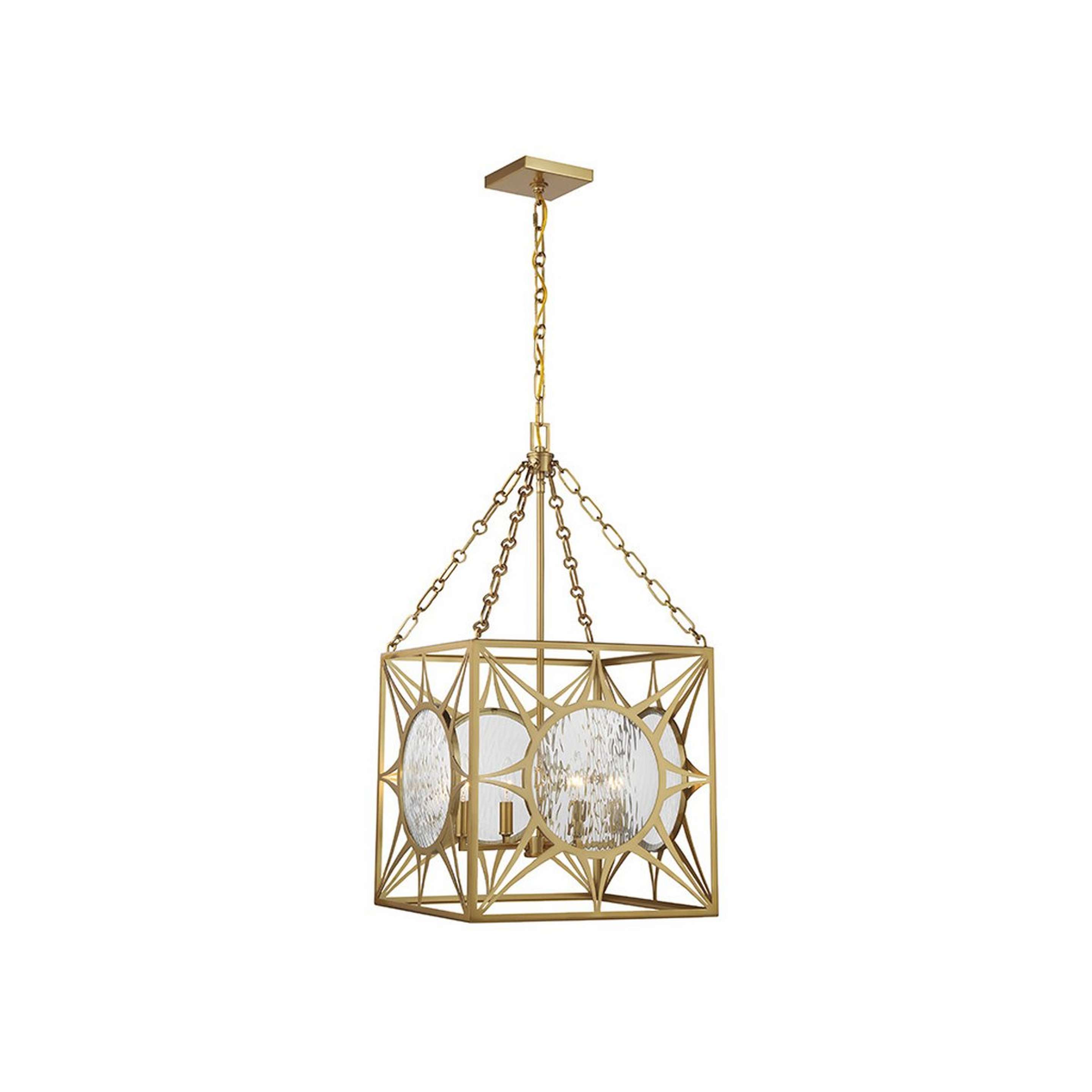 A Mehrnaz Lantern with Antique Brass /  Water Glass color