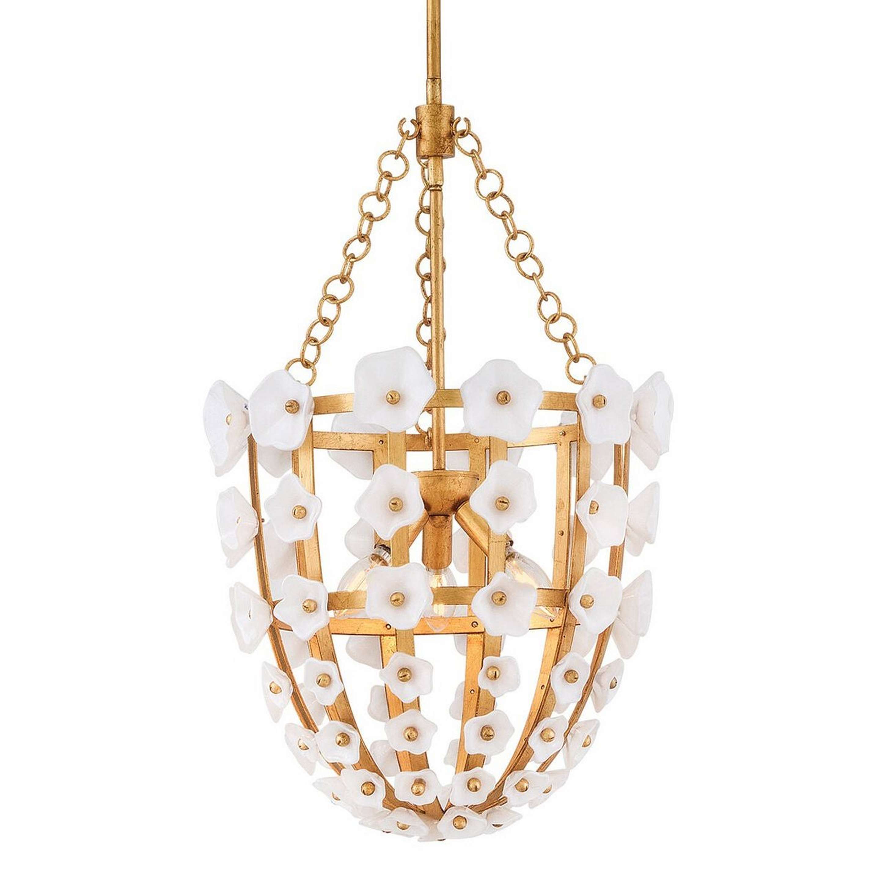 A Ravensong Lantern with Textured Brass / Opal Glass color