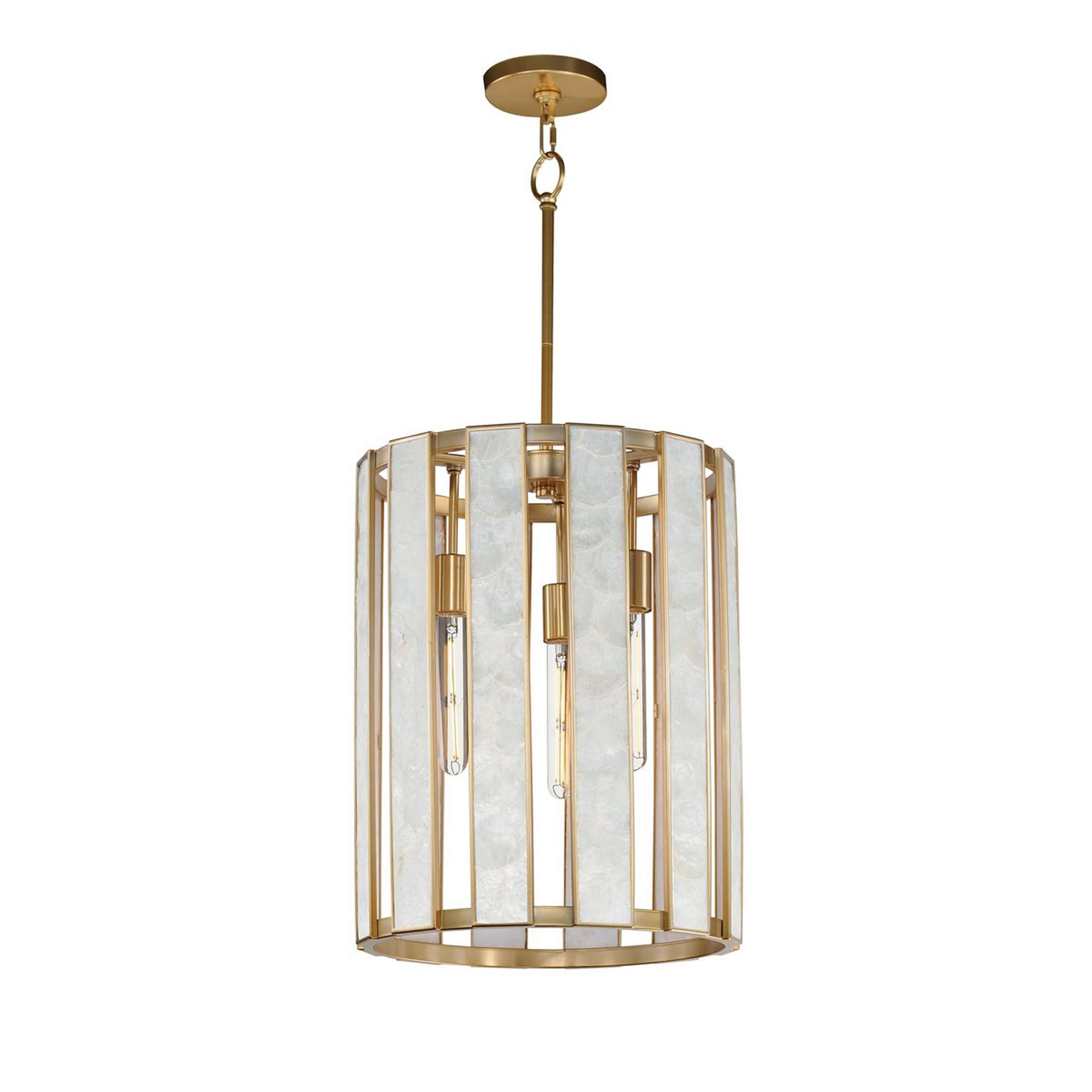A Zoetrope Lantern with Natural Brass / Capiz Shell color