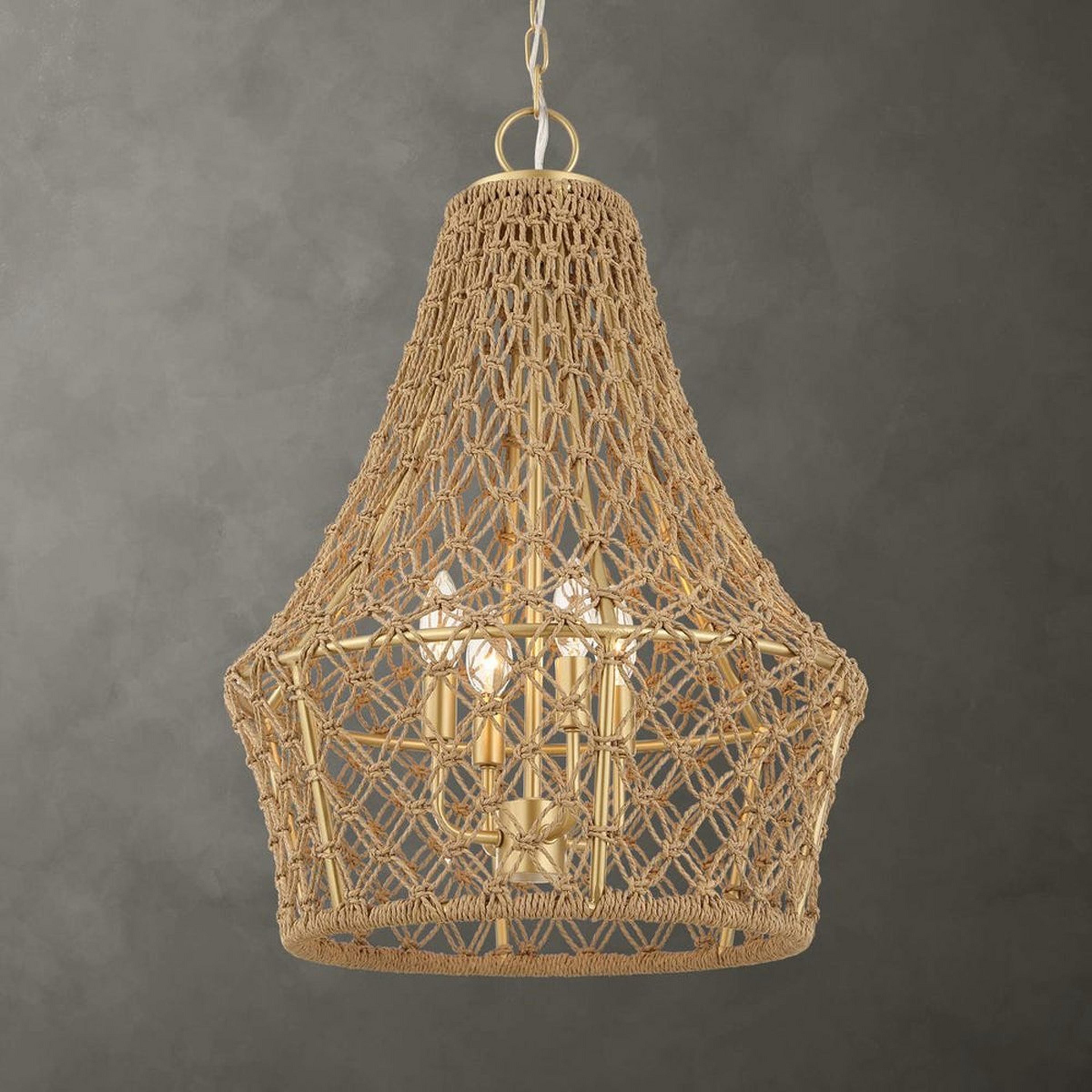A Movimiento Lantern with Gold / Natural Rope color