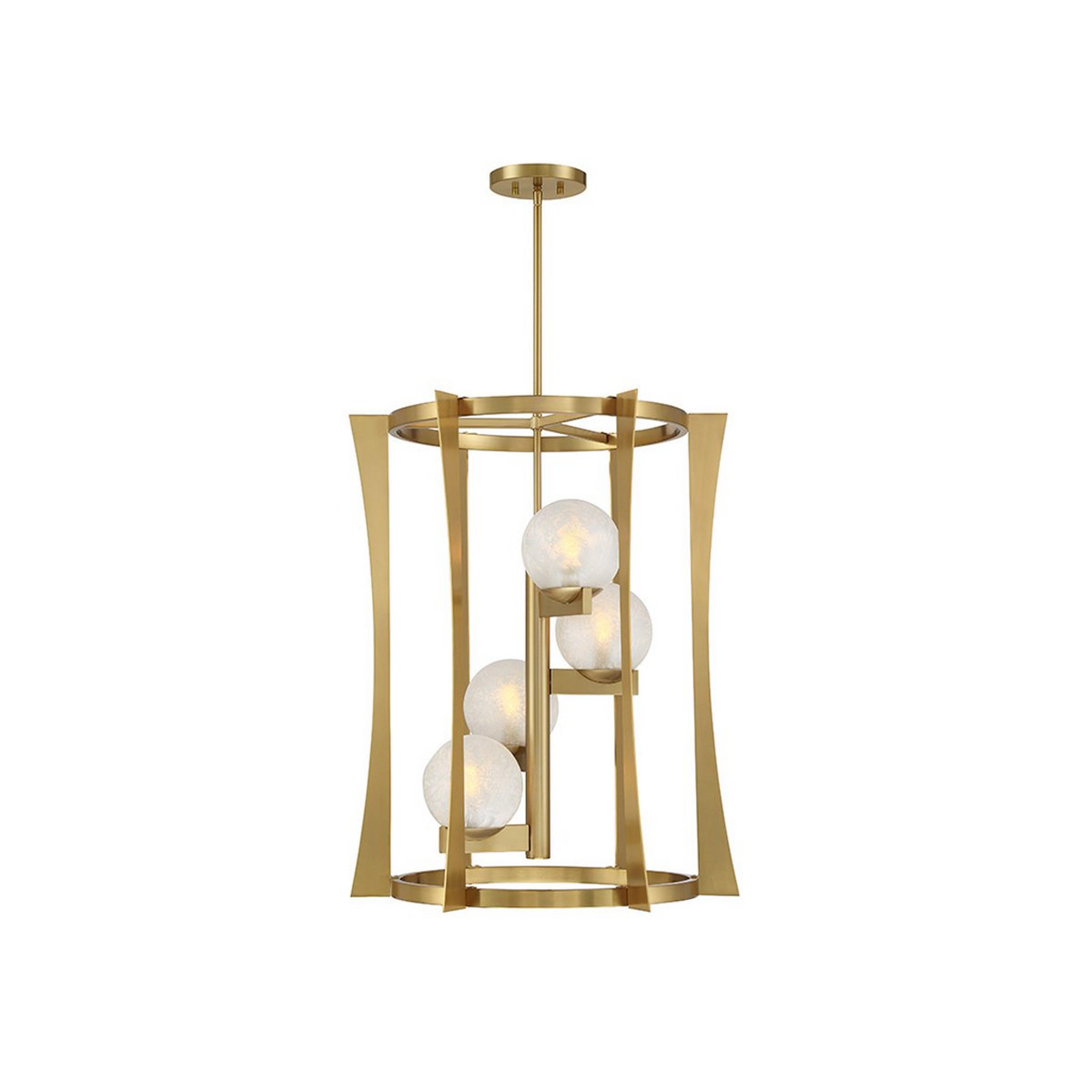 A Neoma Lantern with Aged Brass / Cloud Glass color