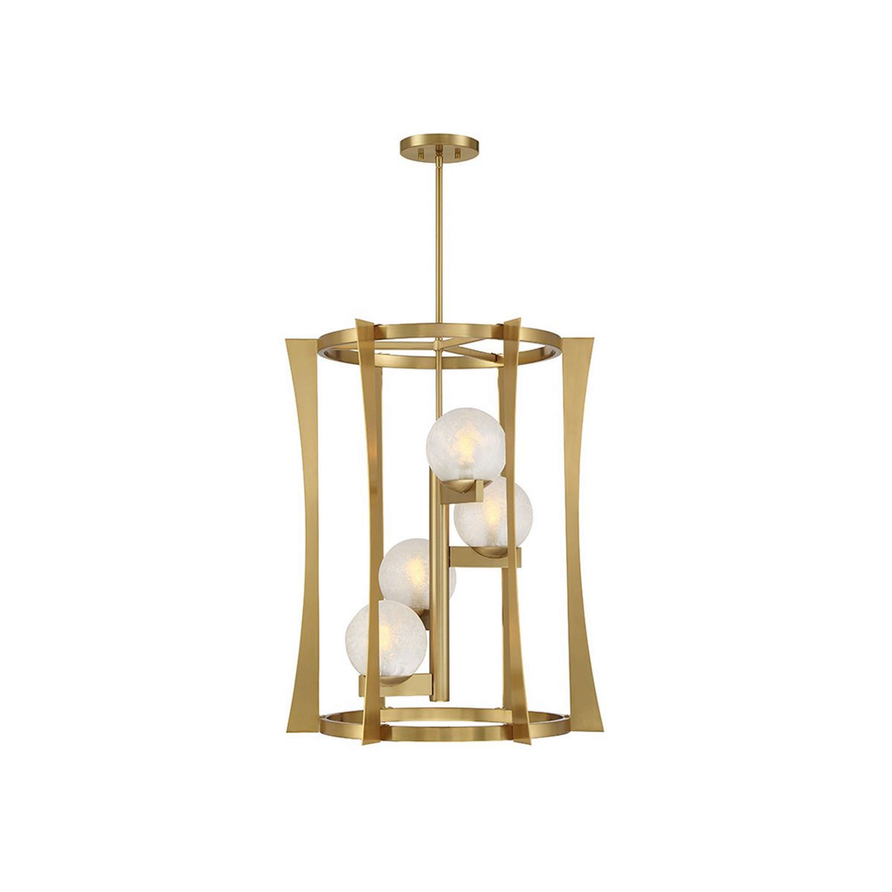 A Neoma Lantern with Aged Brass / Cloud Glass color