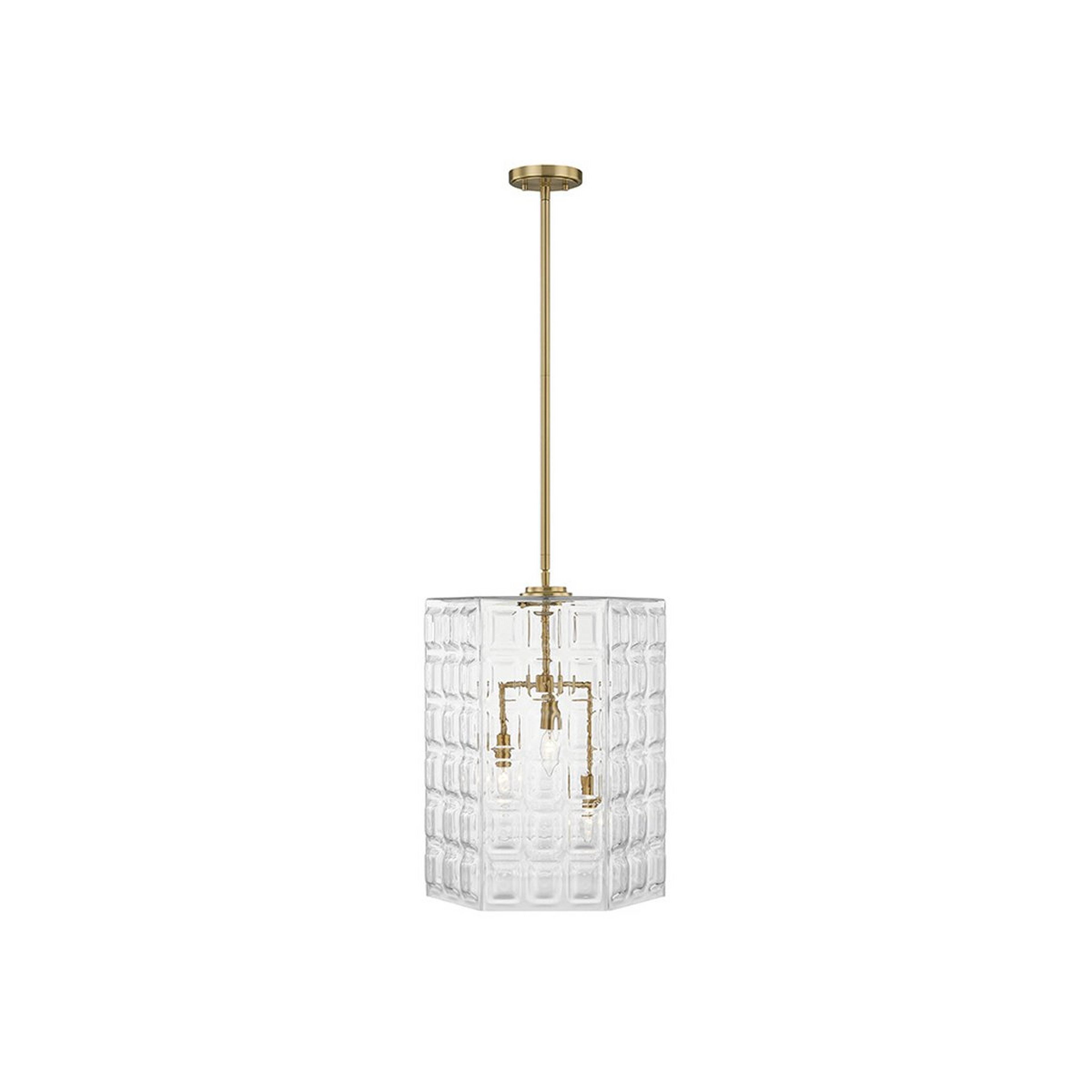 A Synthesis Lantern - Clear Glass with Brass / Clear Glass color