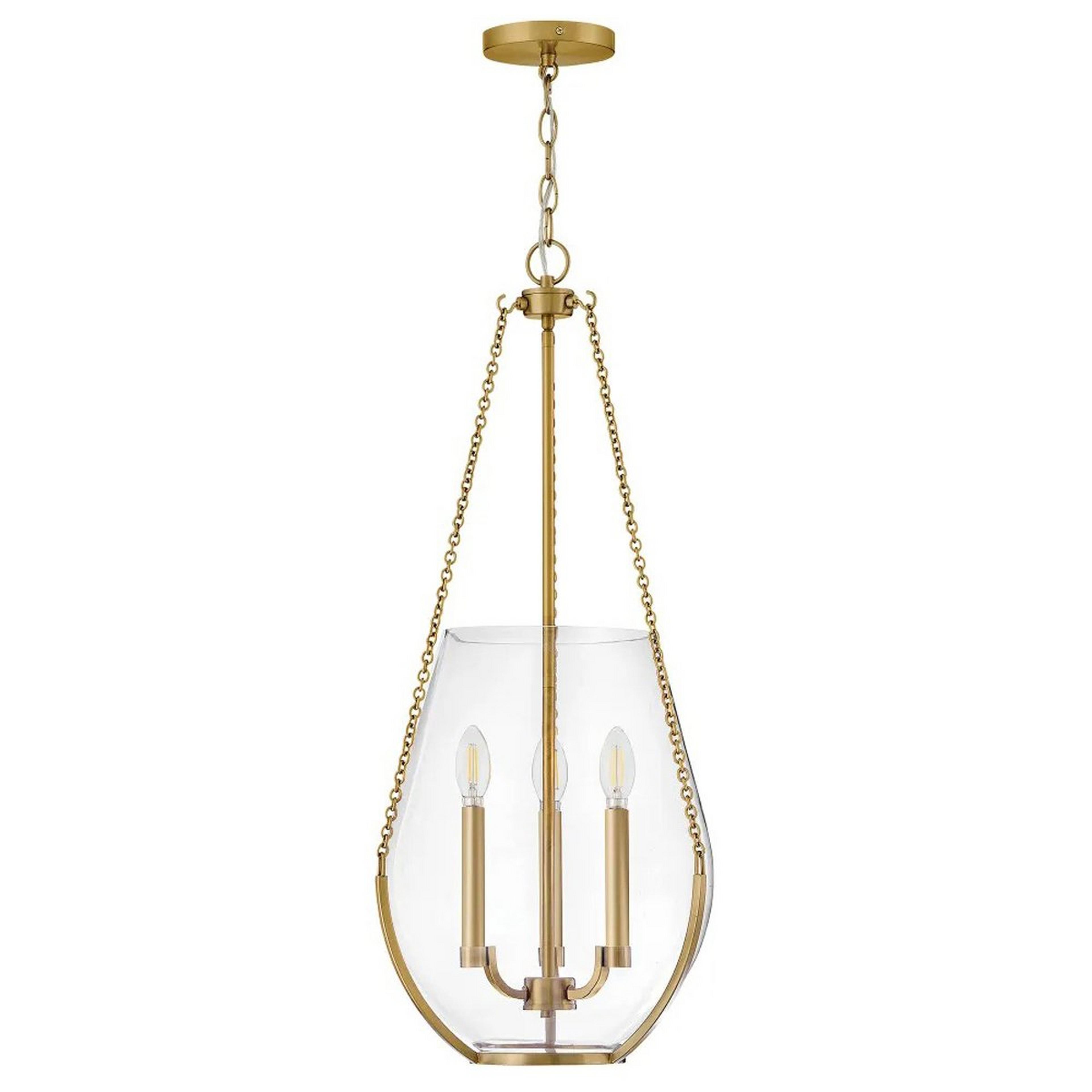 A Oblonsky Lantern with Brass / Clear Glass color
