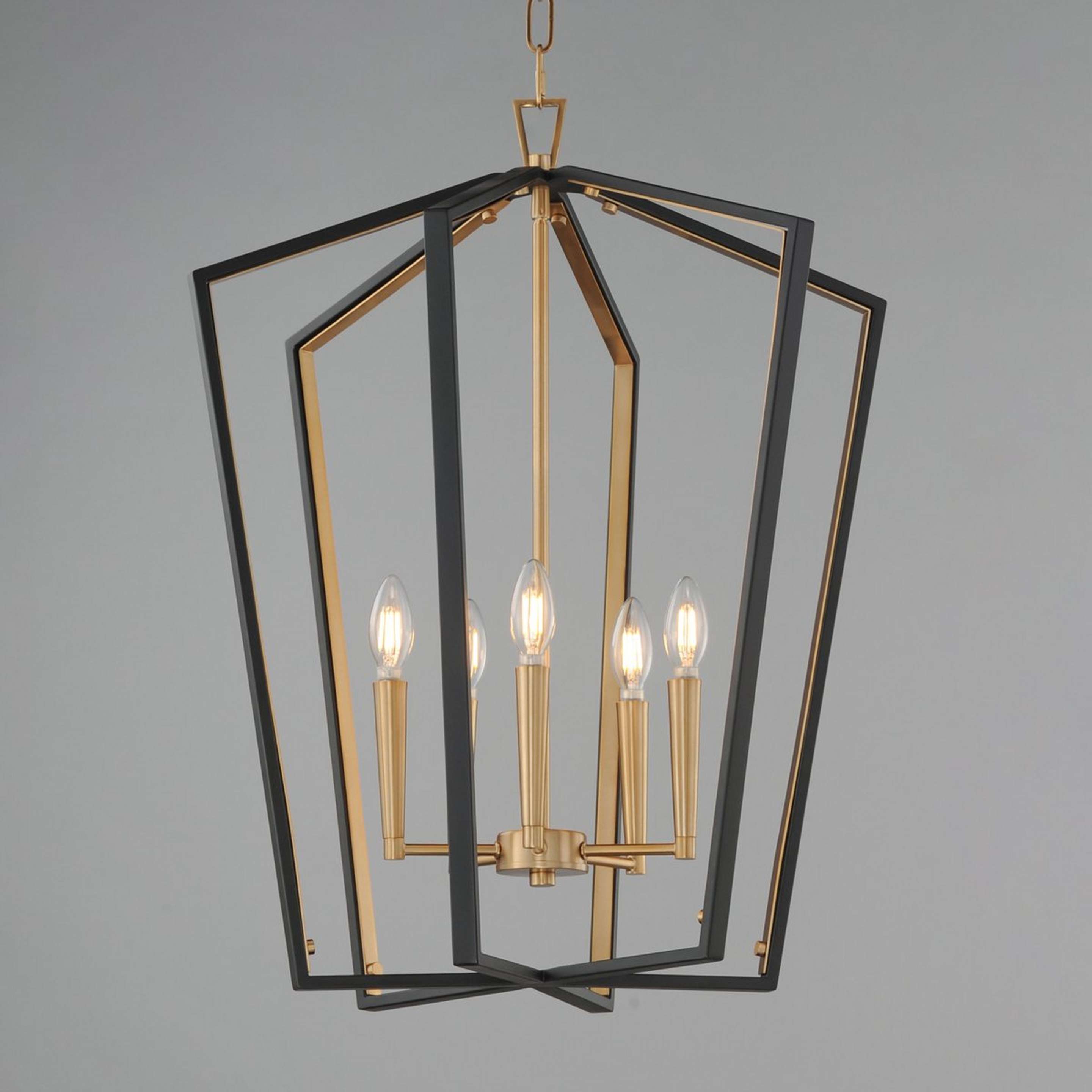 A Virang Lantern - 5 Light with Black / Brass color