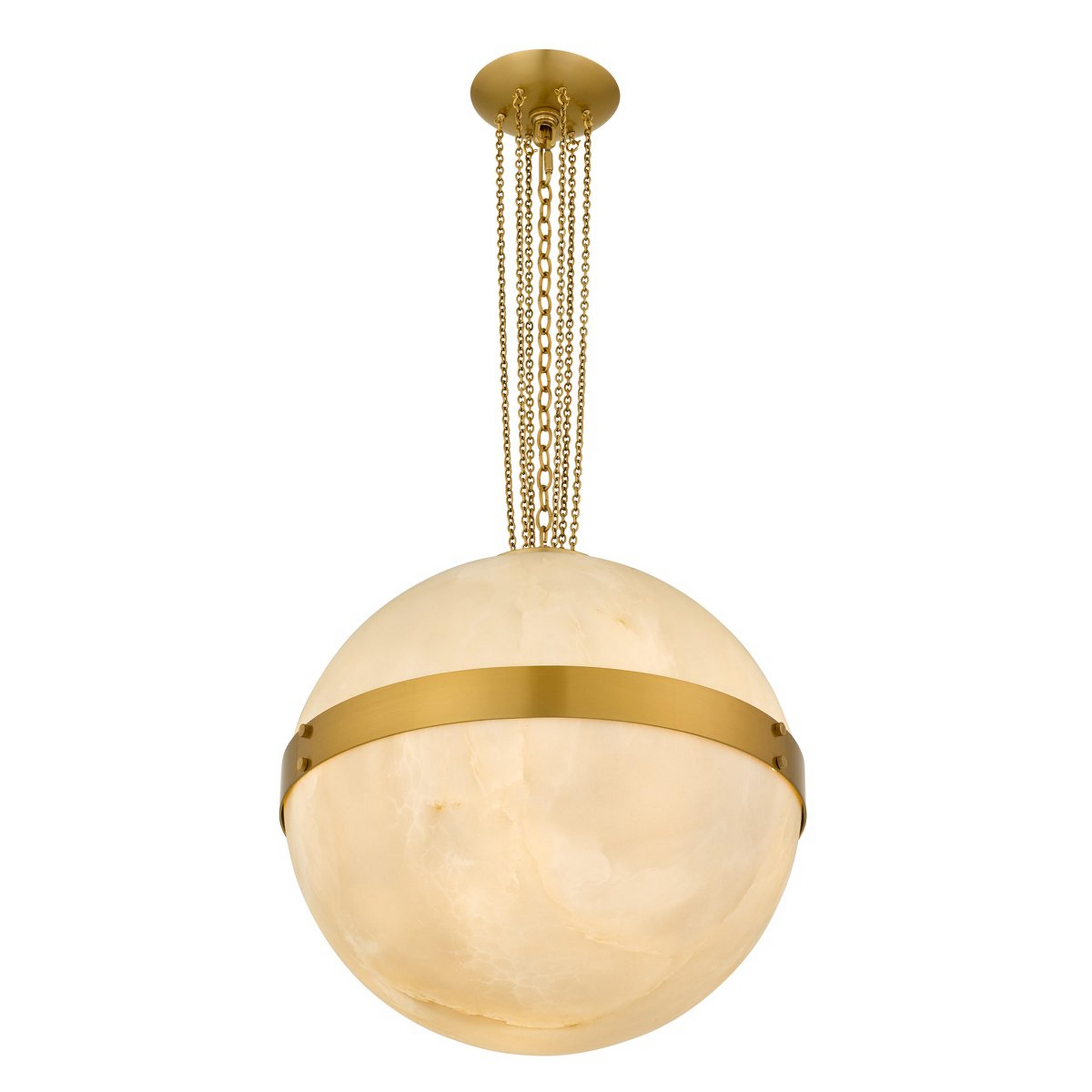 A Afroditi Lantern with Brushed Gold / Faux Alabaster color