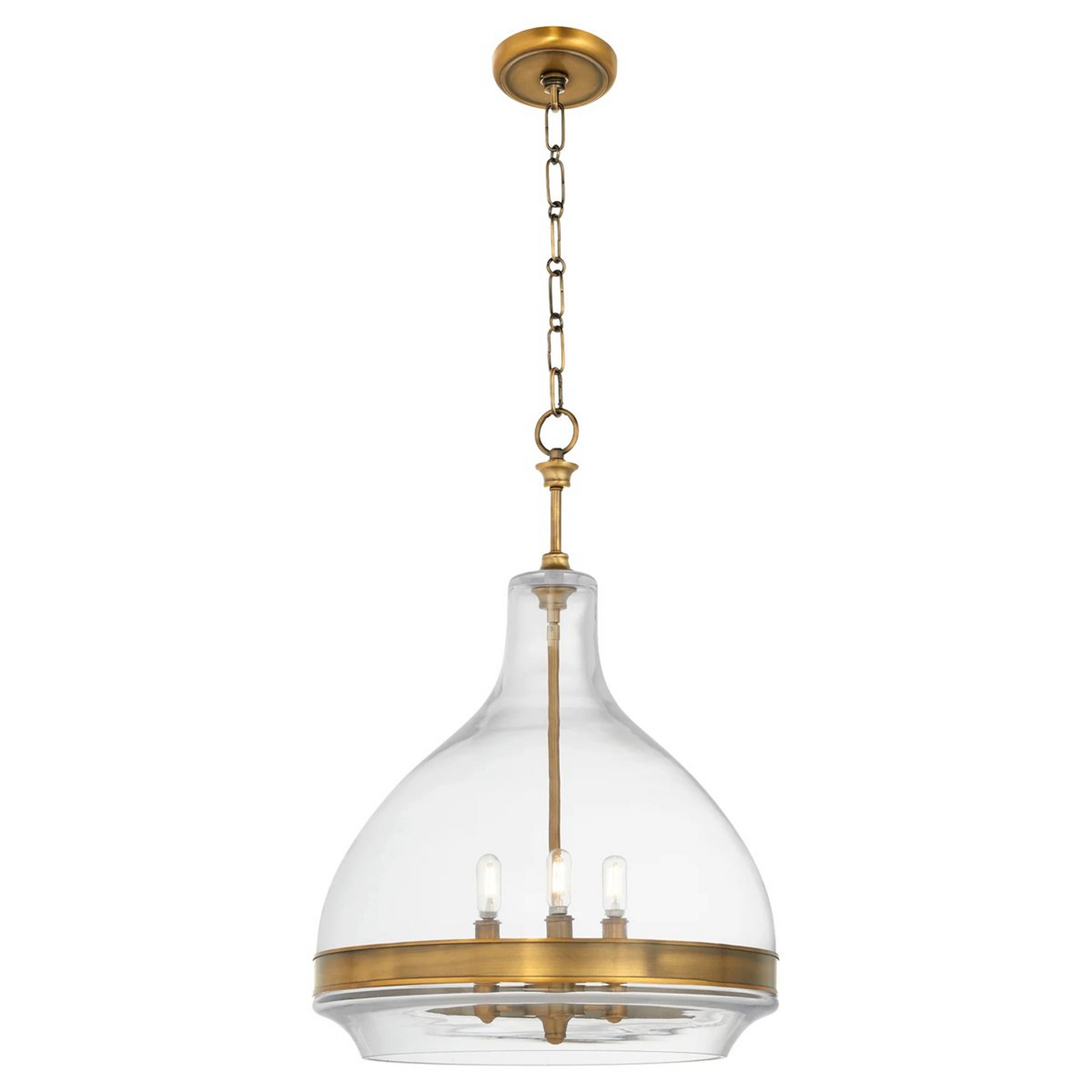A Anais Lantern with Brushed Gold / Clear Glass color