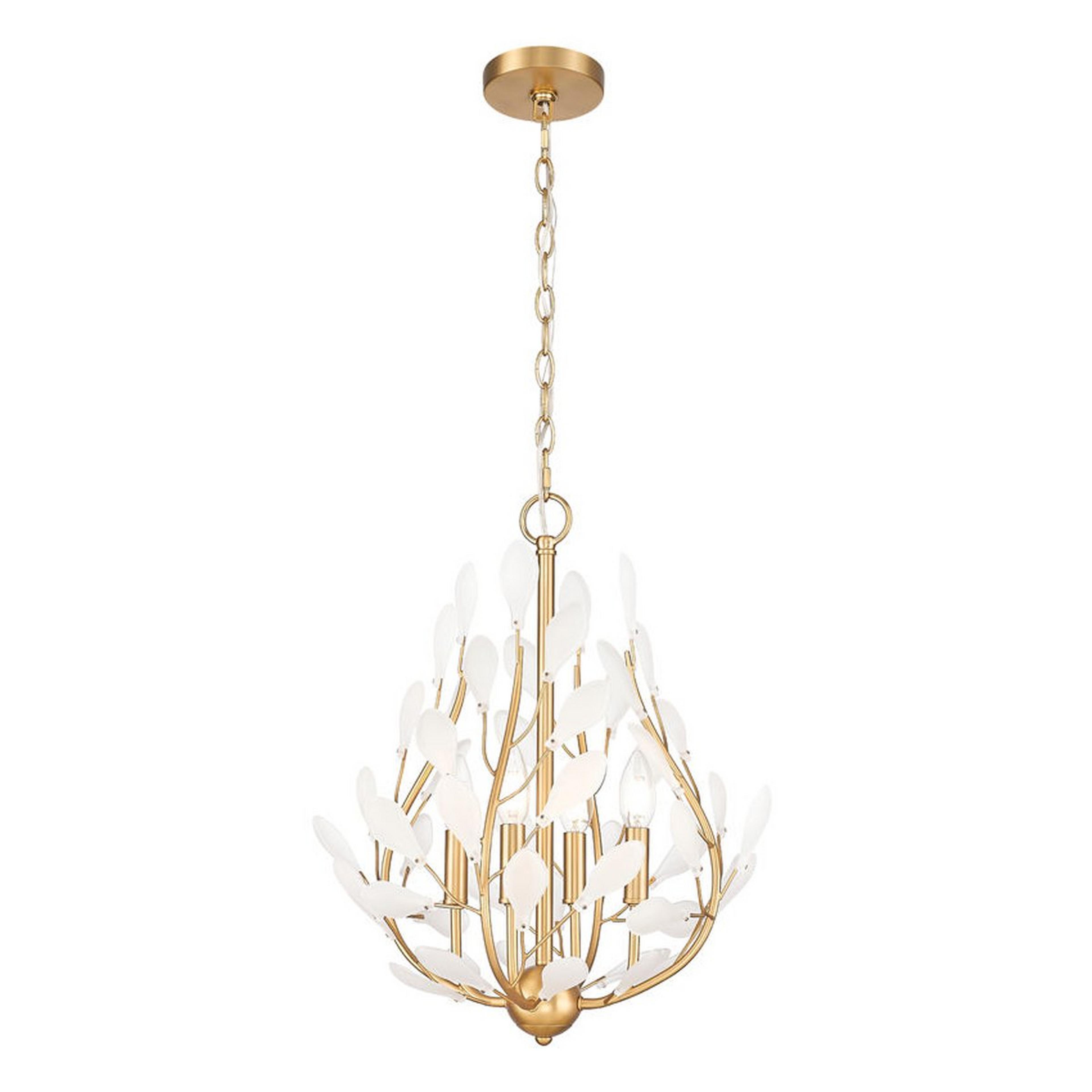 A Veyda Lantern - 4 Light with Gold / Opal Glass color