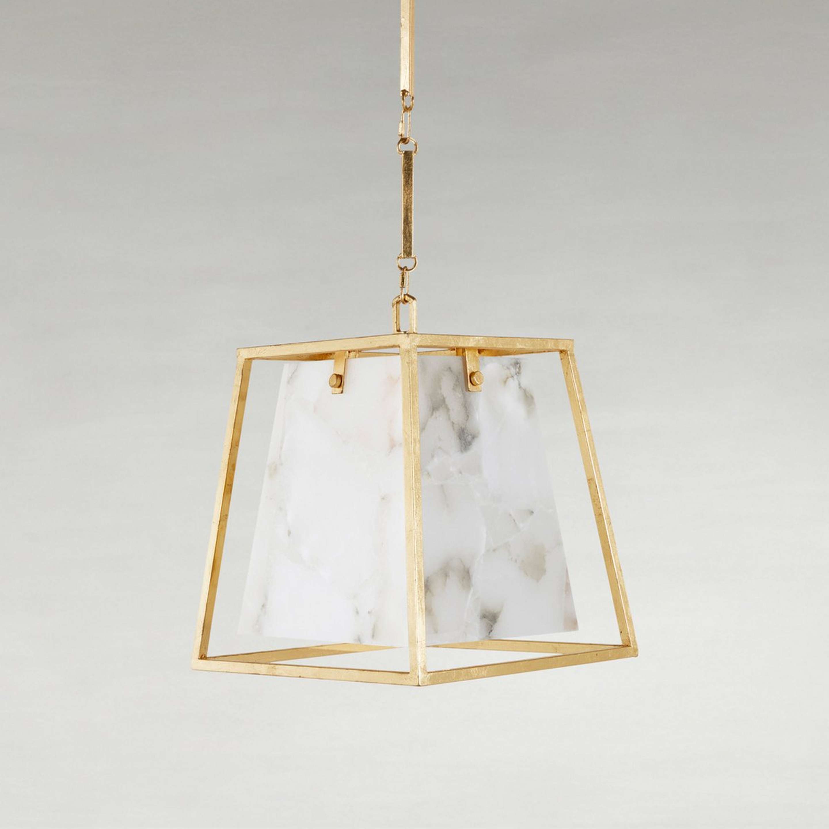 A Mineral Lantern with Brass / Natural Alabaster color