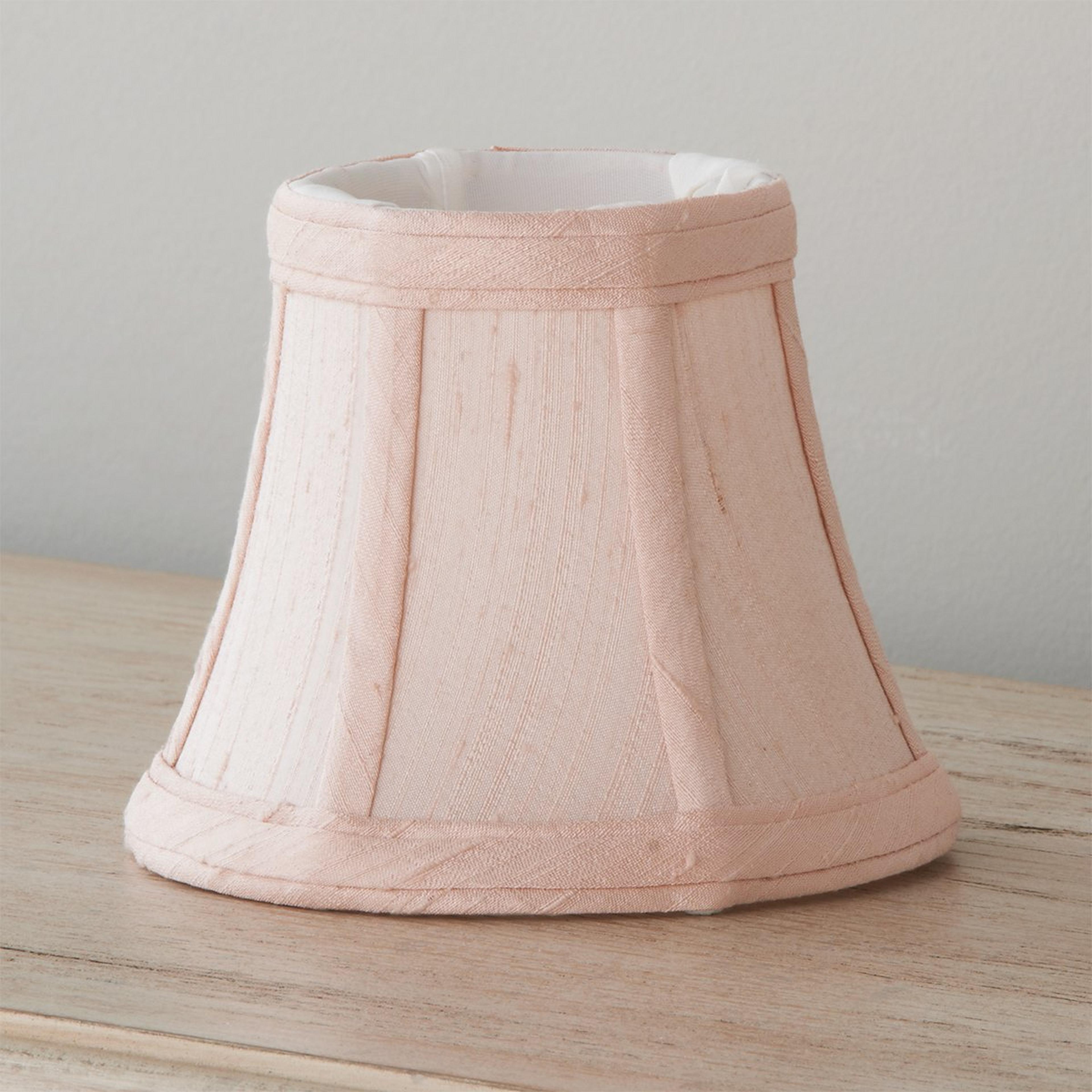 A 5" Dupioni Silk Bell Chandelier Shade with Blush color