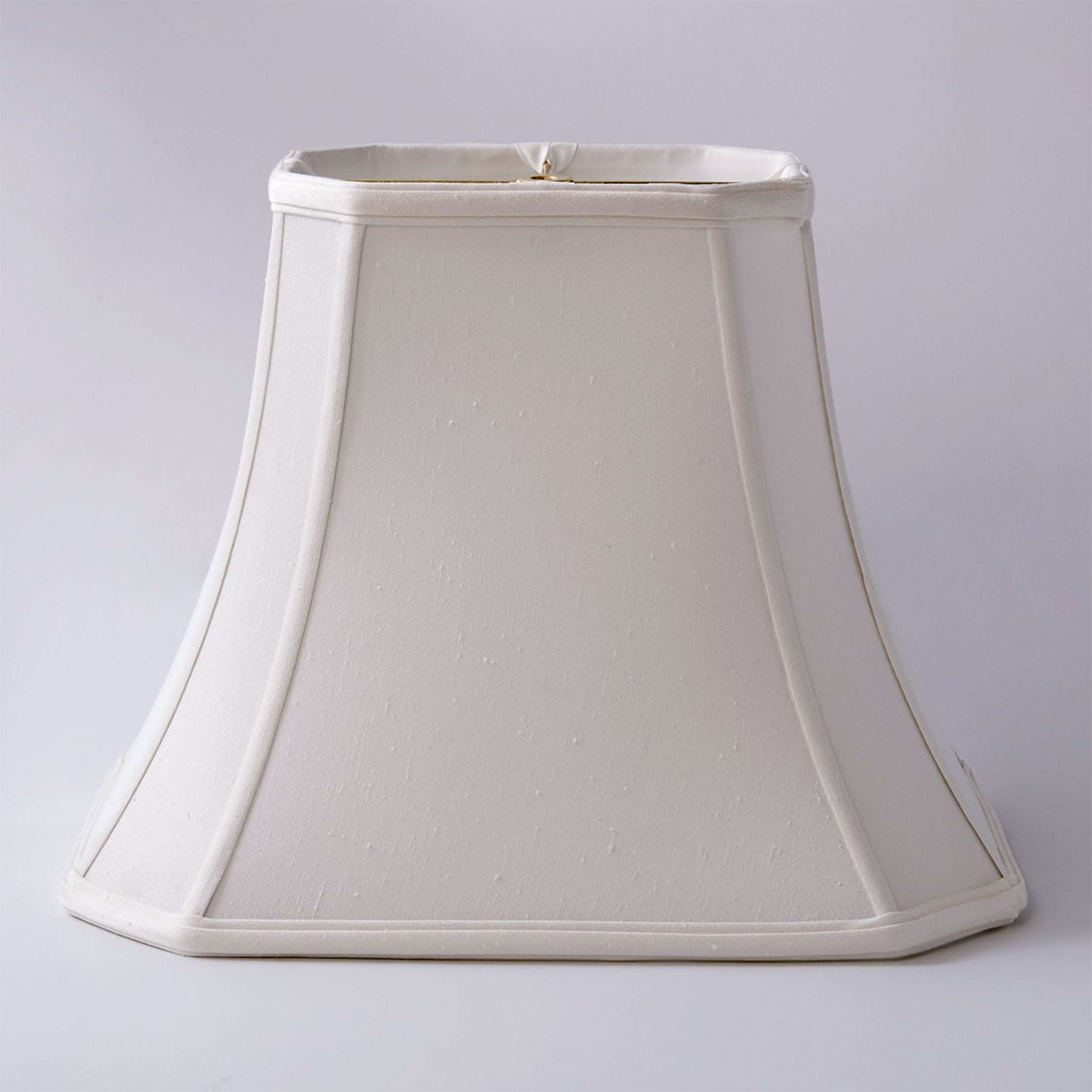 A 16" Silk Rectangle Cut Corner Table Lamp Shade with White color