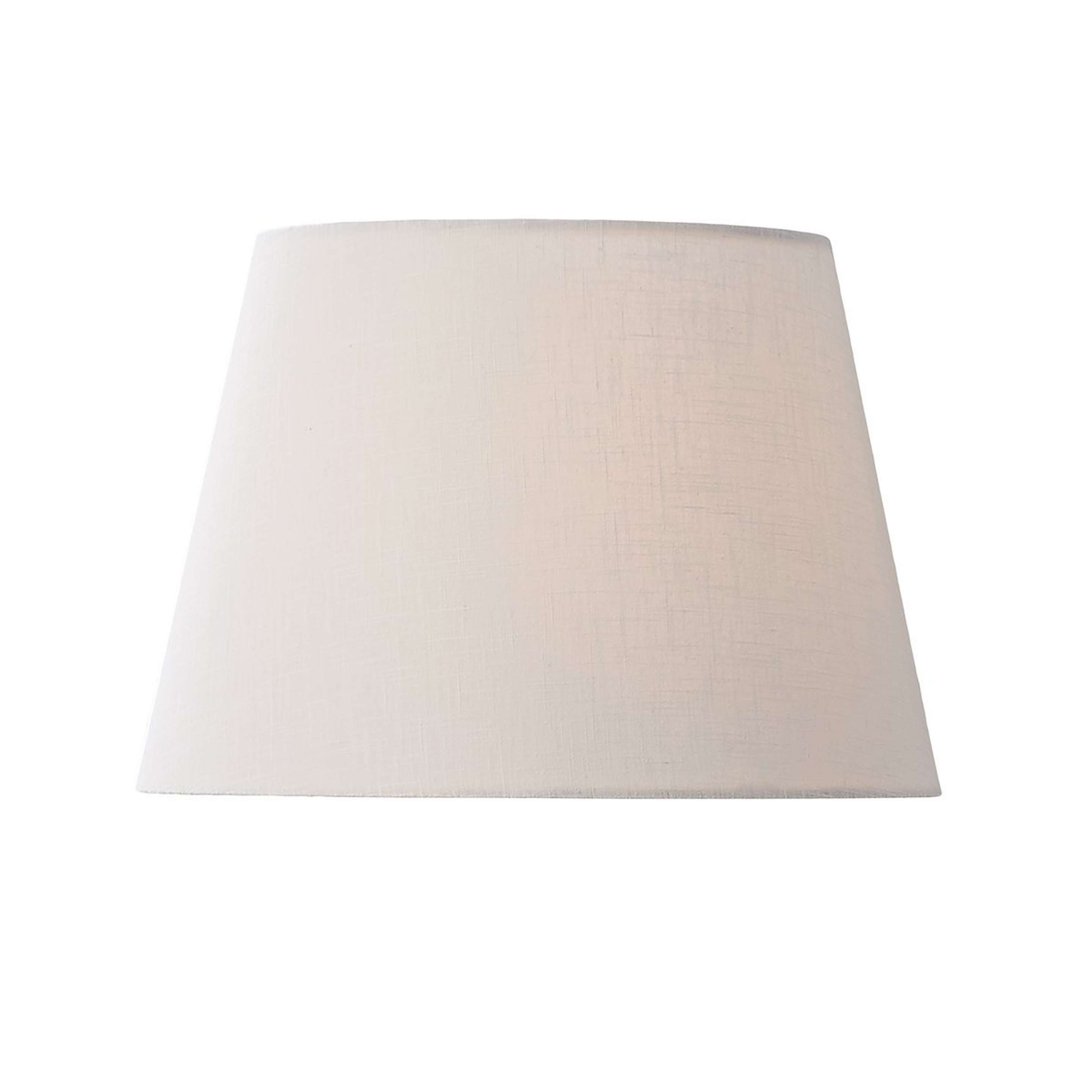 A 14" Rolled Edge Linen Drum Shade with White Linen color