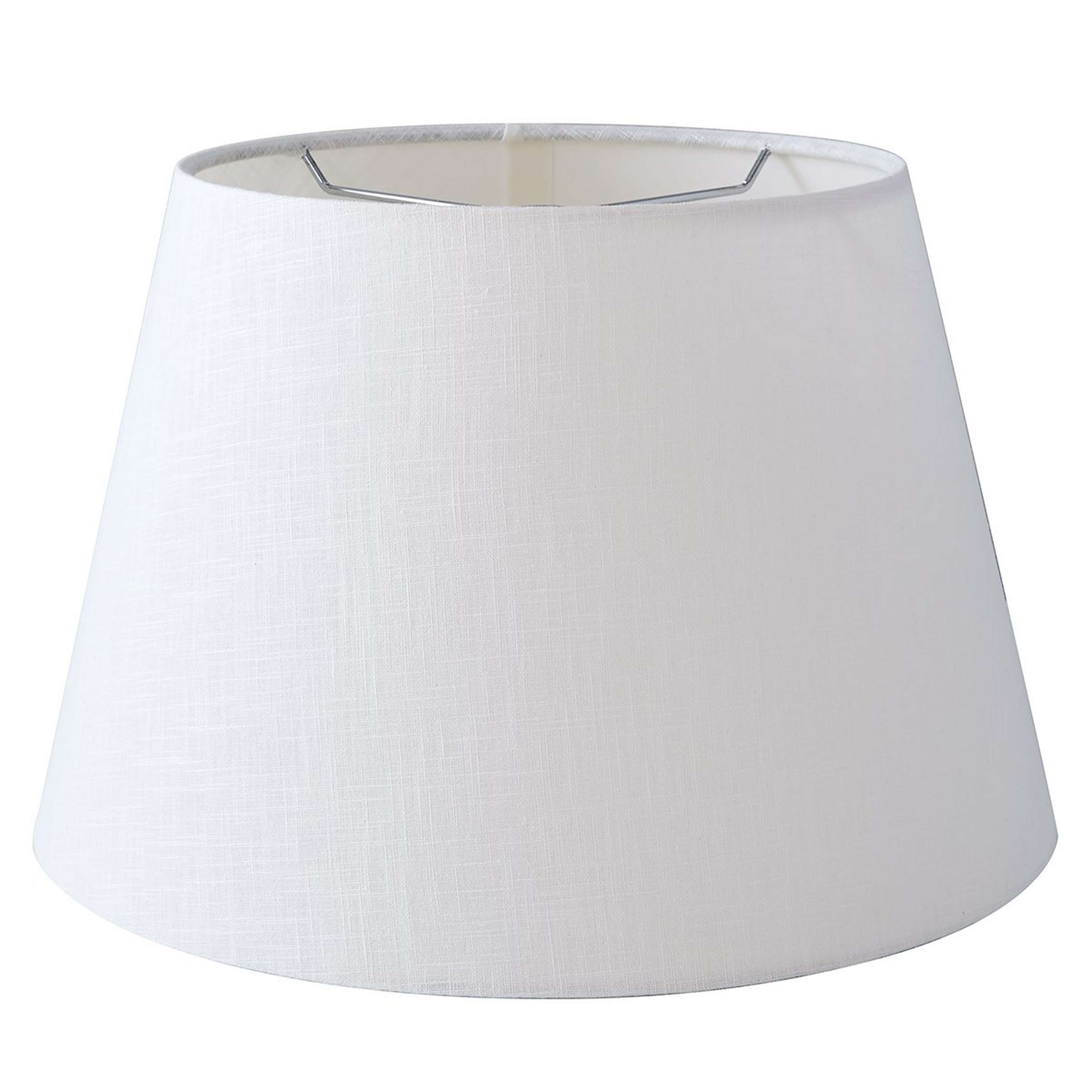 A 16" Rolled Edge Linen Drum Shade with White Linen color