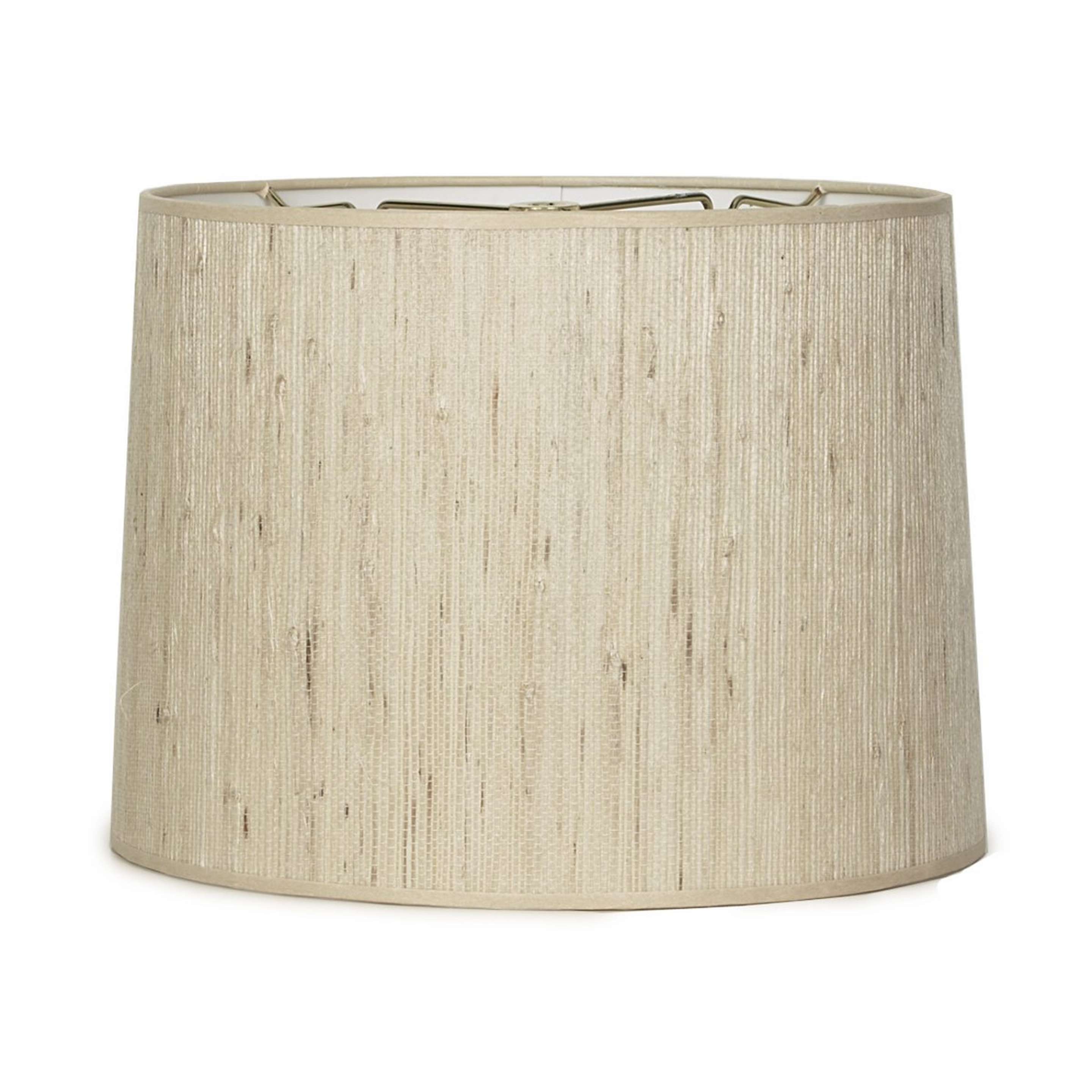 A 12" Grasscloth Drum Shade with Grasscloth color