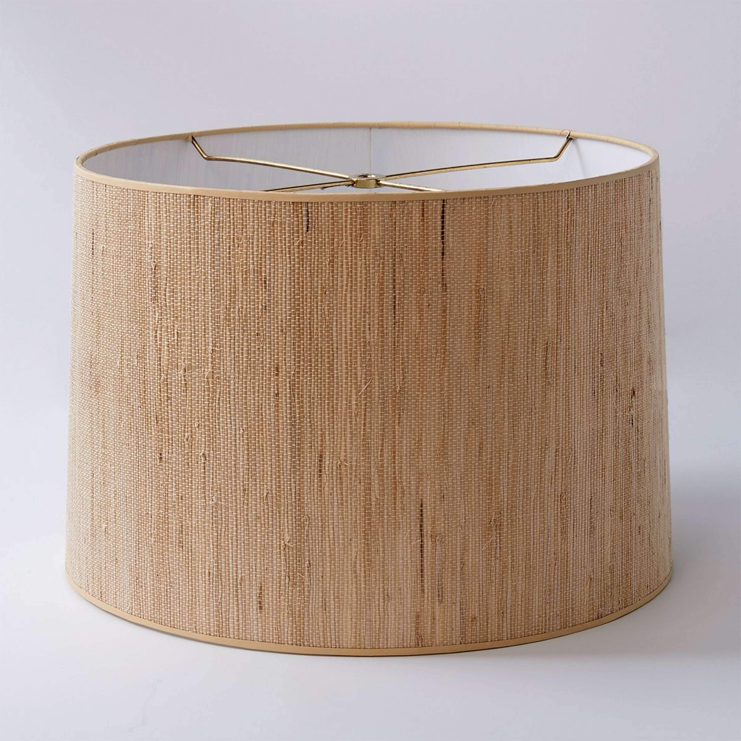 A 16" Grasscloth Drum Shade with Natural Grasscloth color