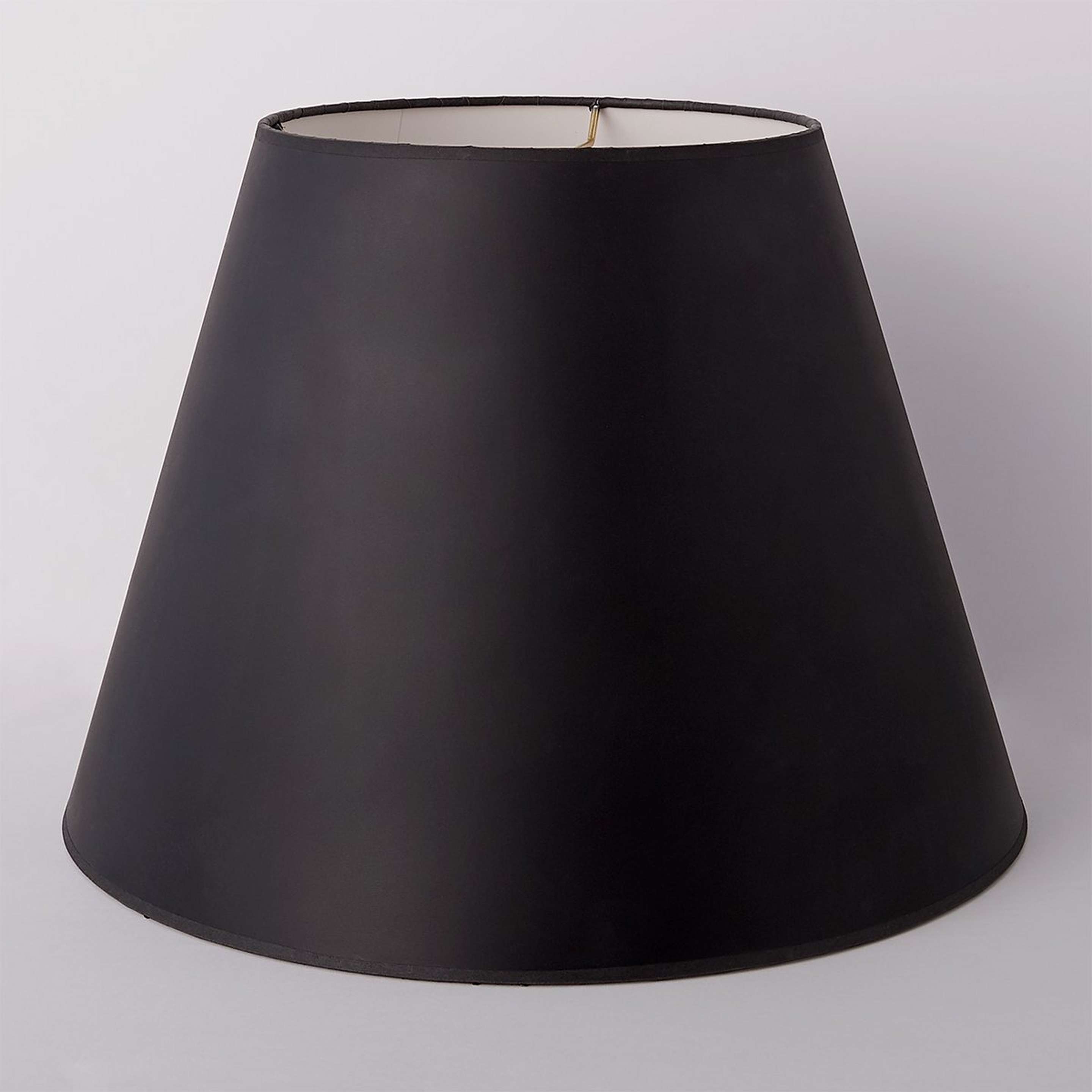 A 16" Black Paper Empire Lamp Shade with Black / Brass color