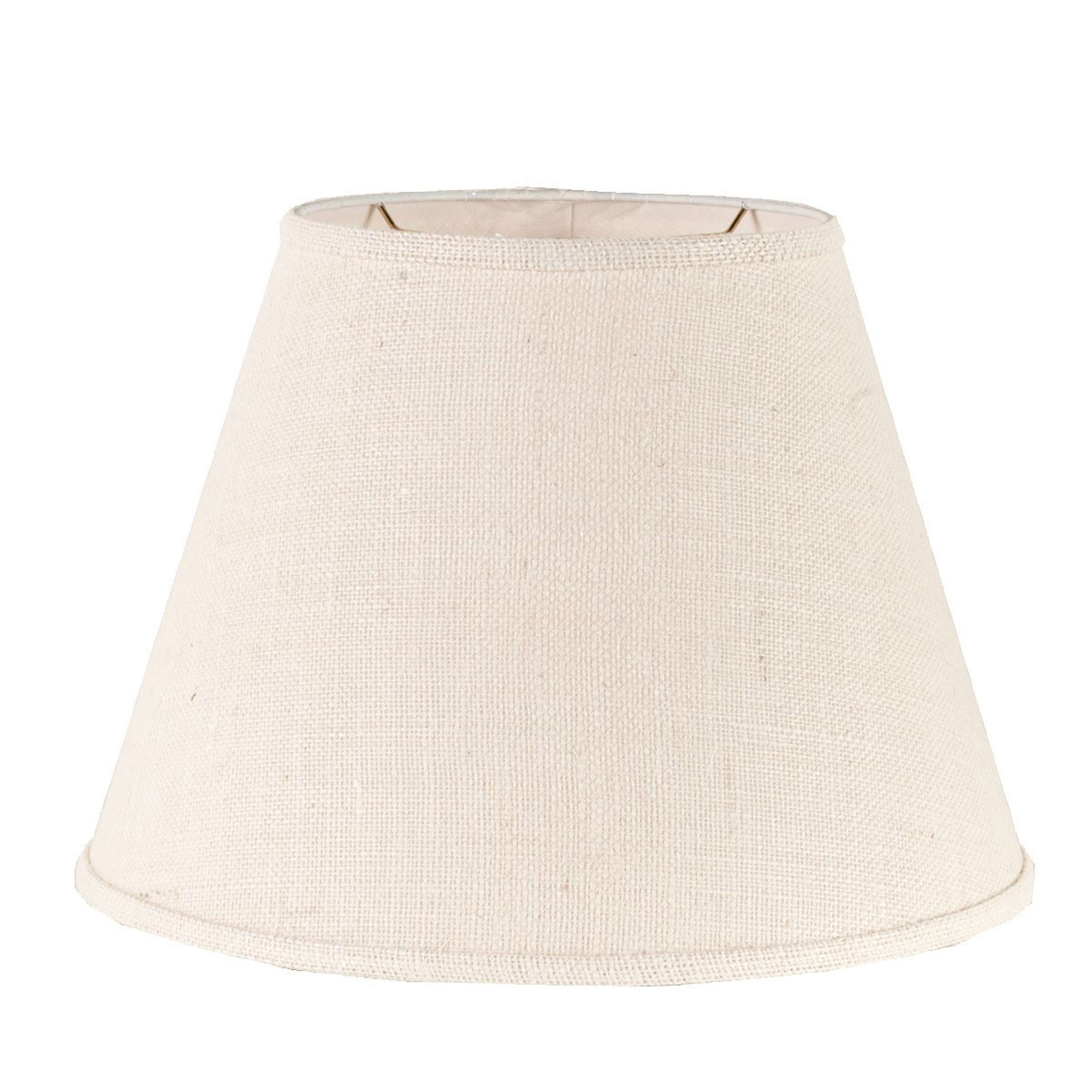A 18" Burlap Empire Lamp Shade with White Burlap color