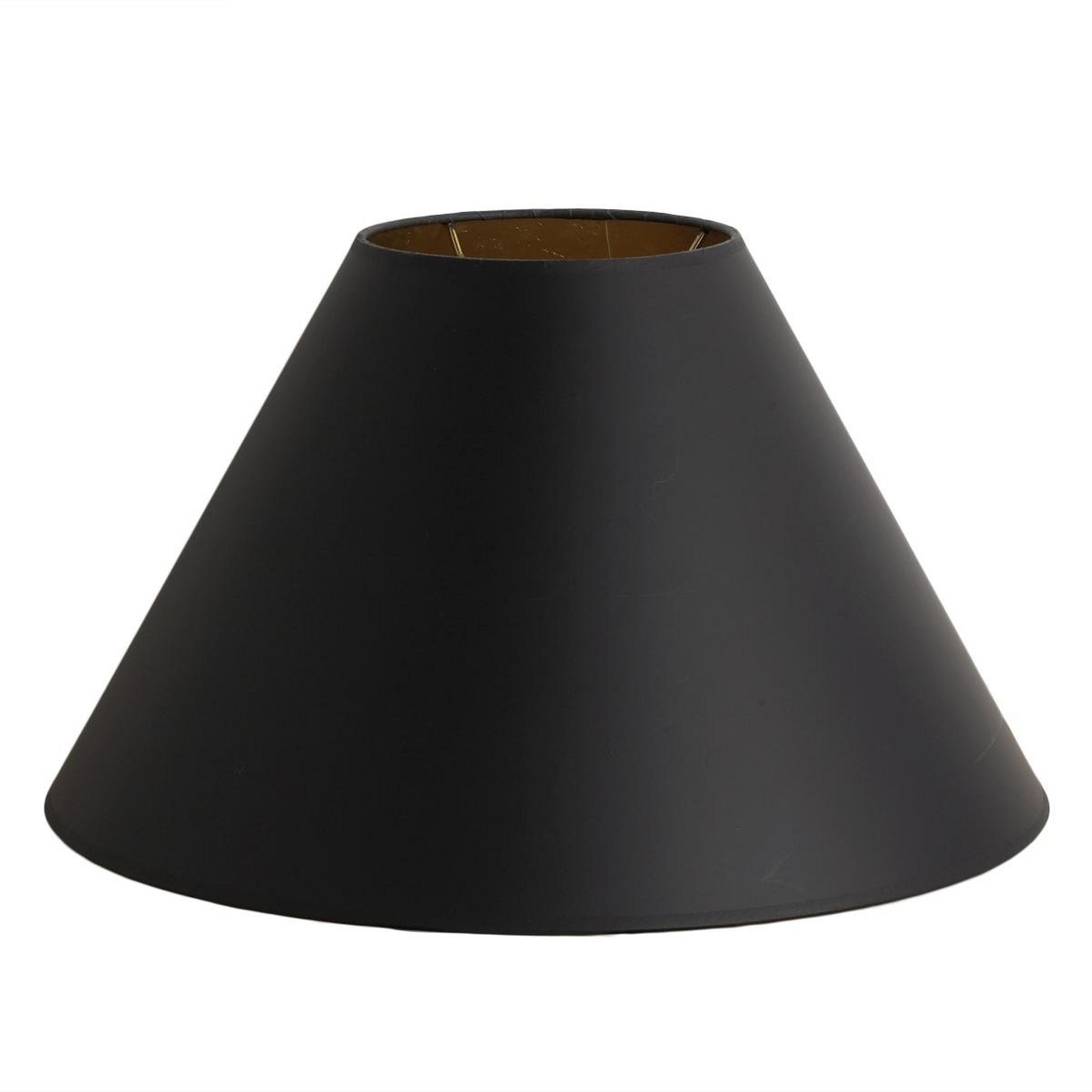 A 18" Paper Wide Tapered Lamp Shade with Black Paper / White Lining color