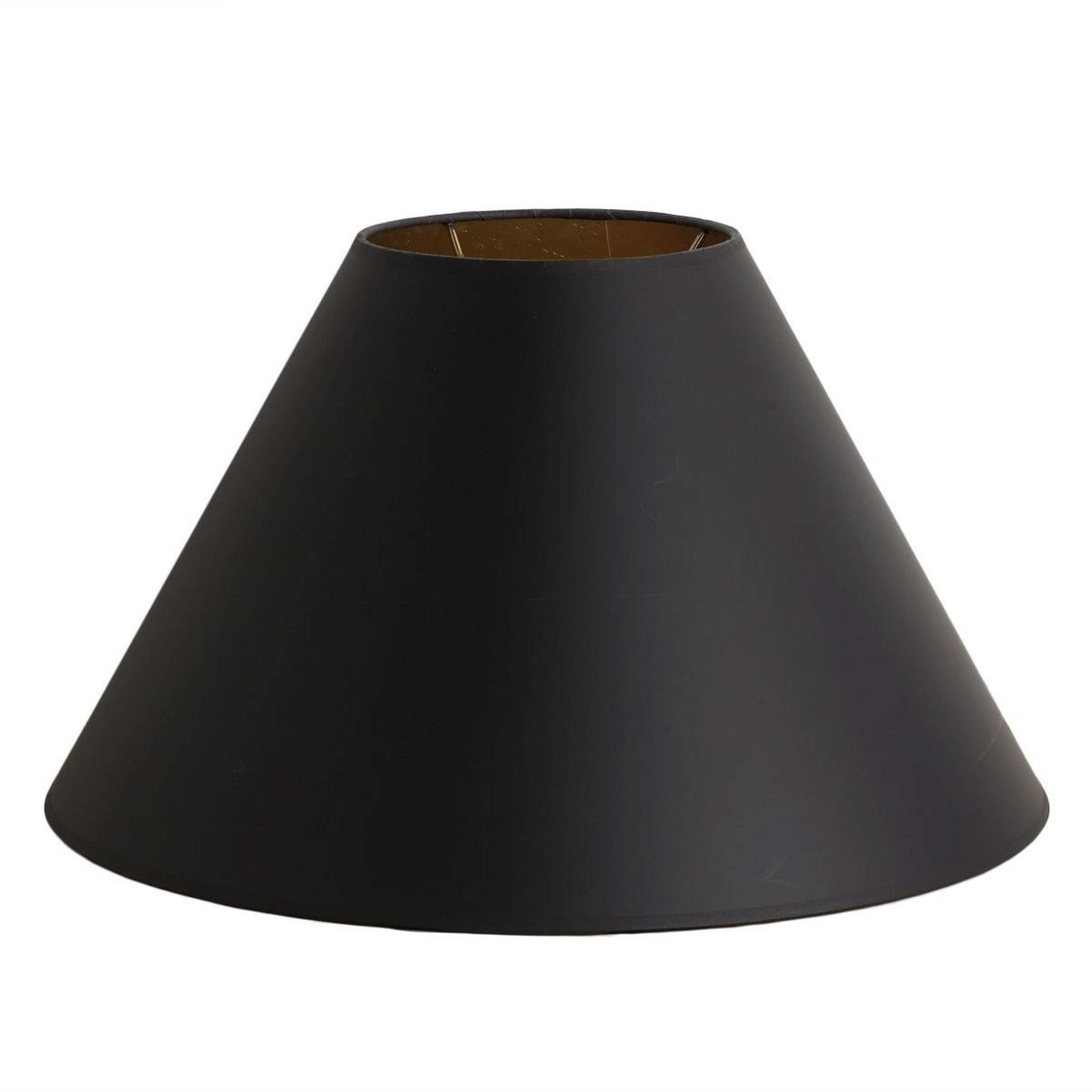 A 18" Paper Wide Tapered Lamp Shade with Black Paper / White Lining color
