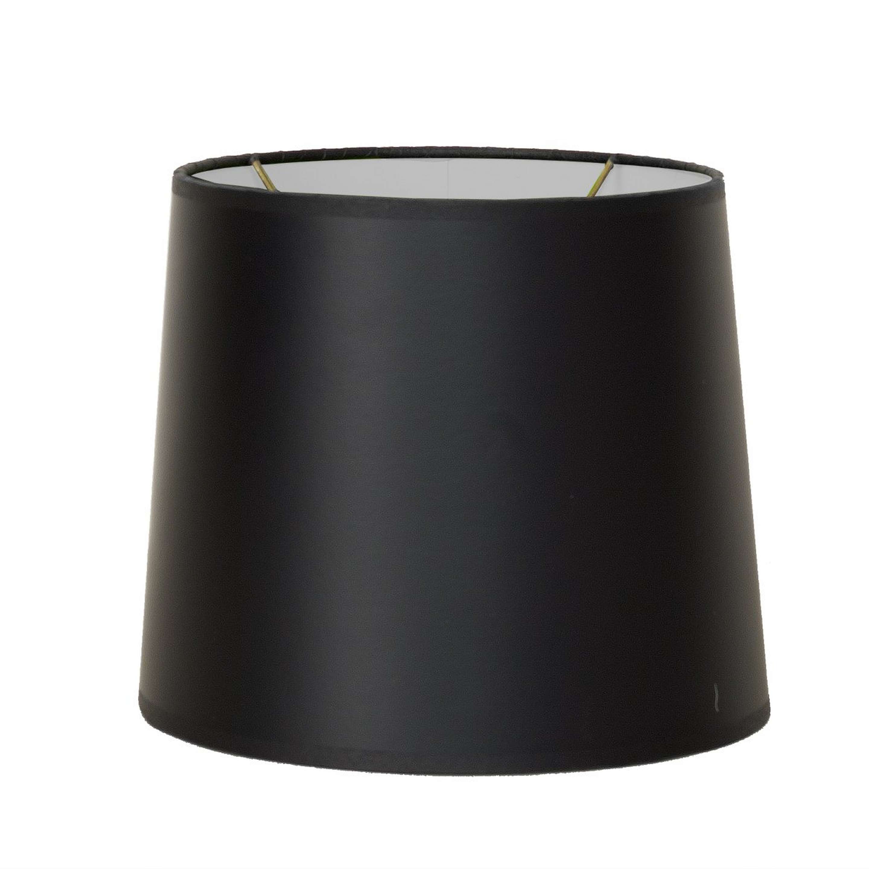A 8" Black Retro Drum Shade with Color Lining with Black & White color