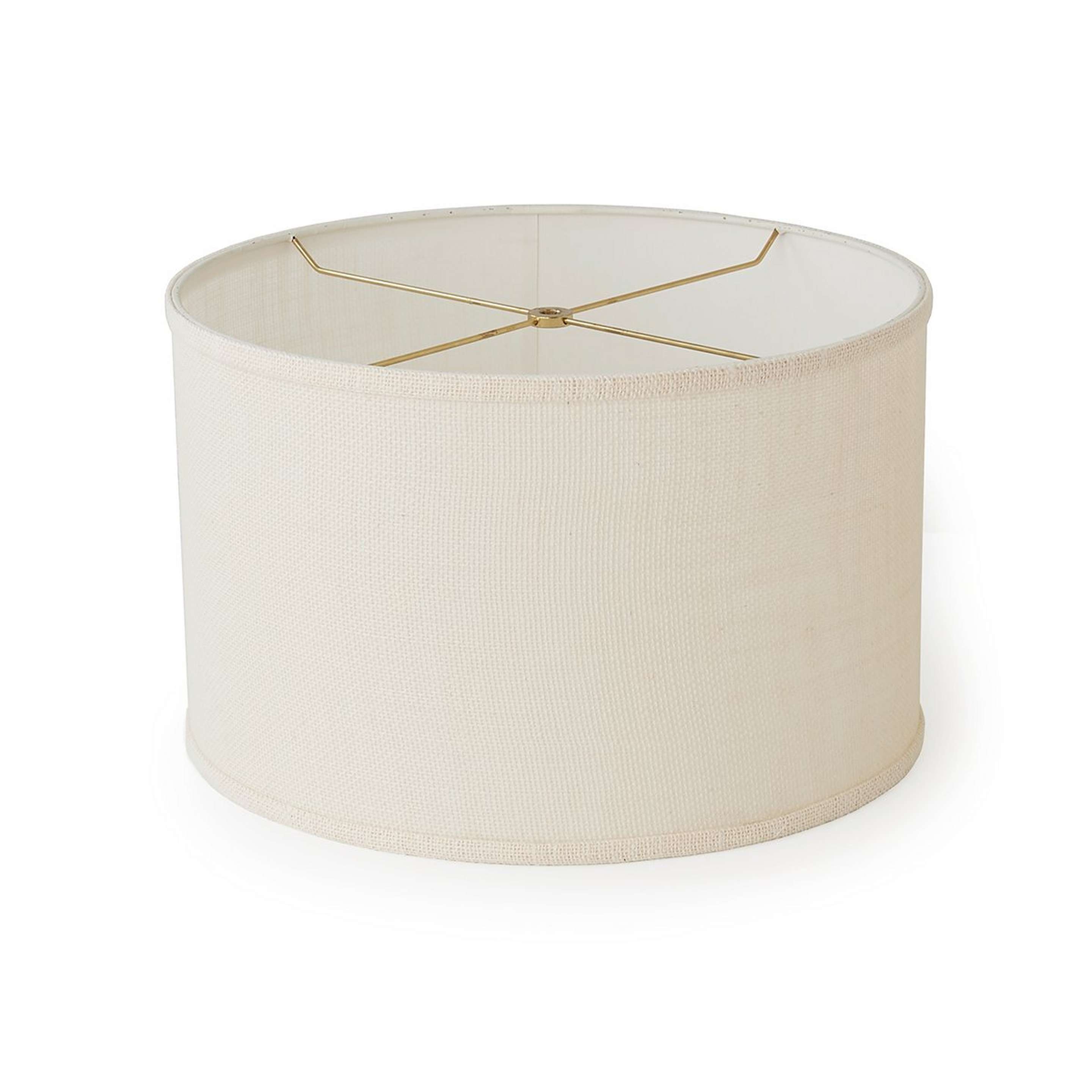 A 16" Burlap Drum Shade with Cream color
