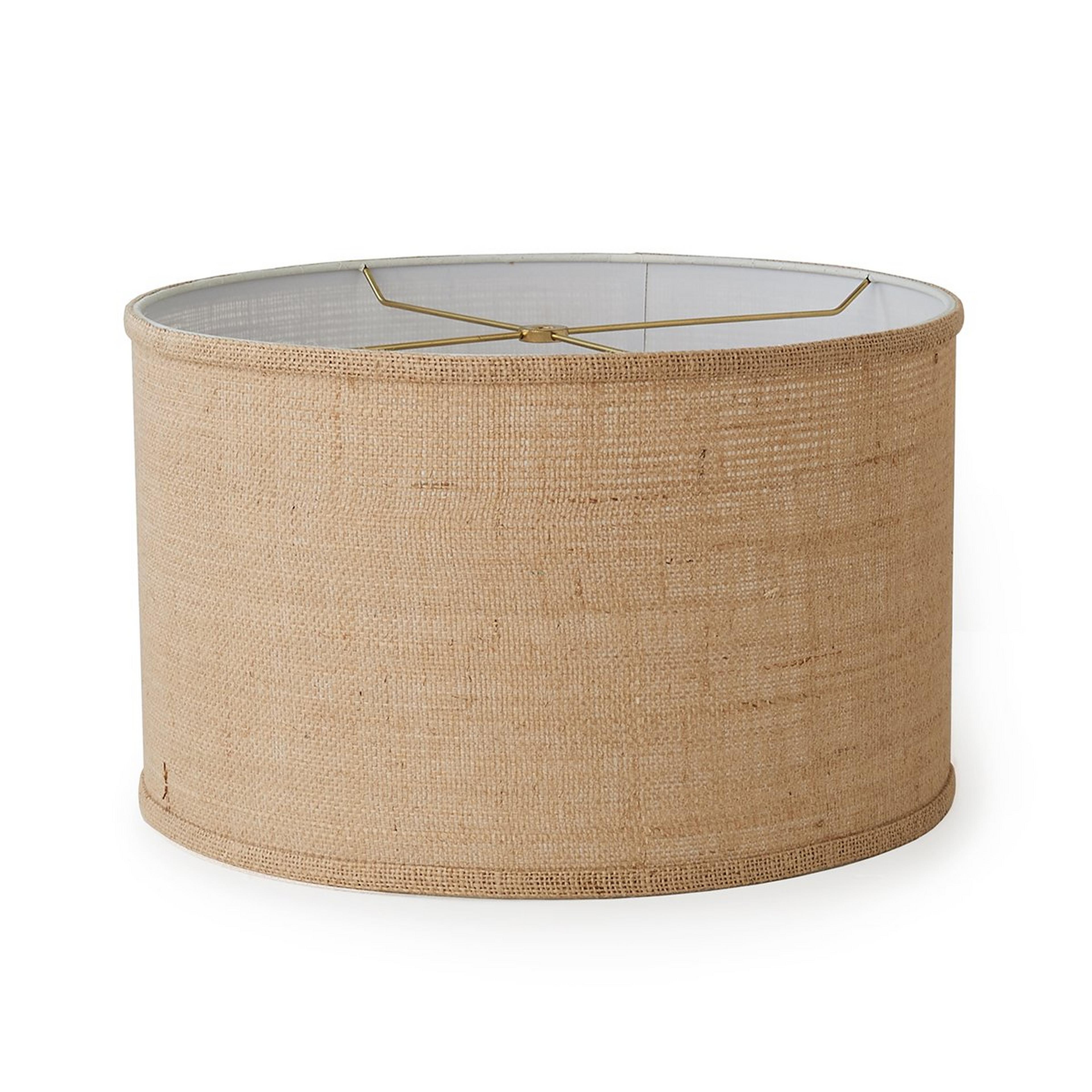 A 16" Burlap Drum Shade with Natural color