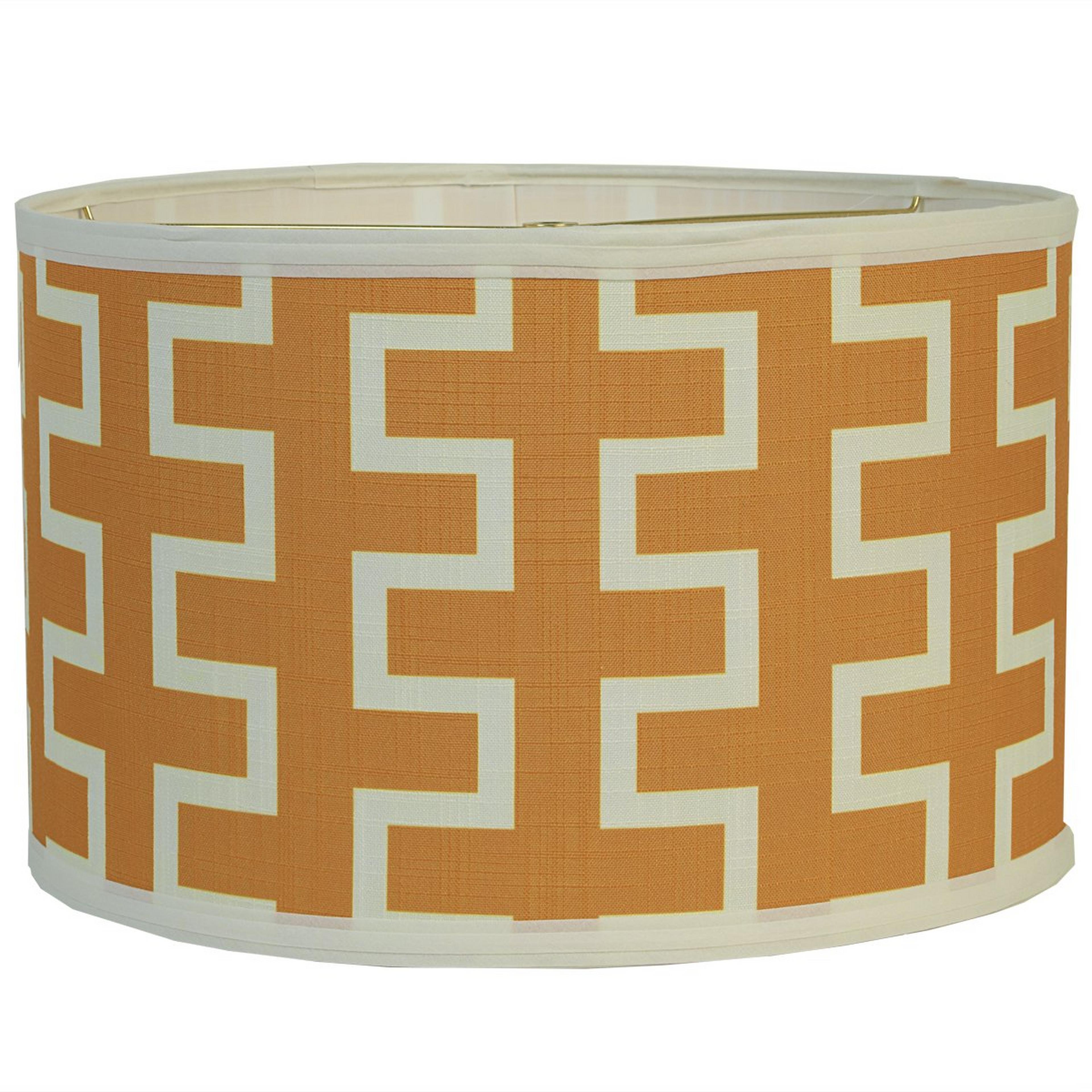 A 16" Euro Fitter Geo Zipper Drum Shade with Orange & White color