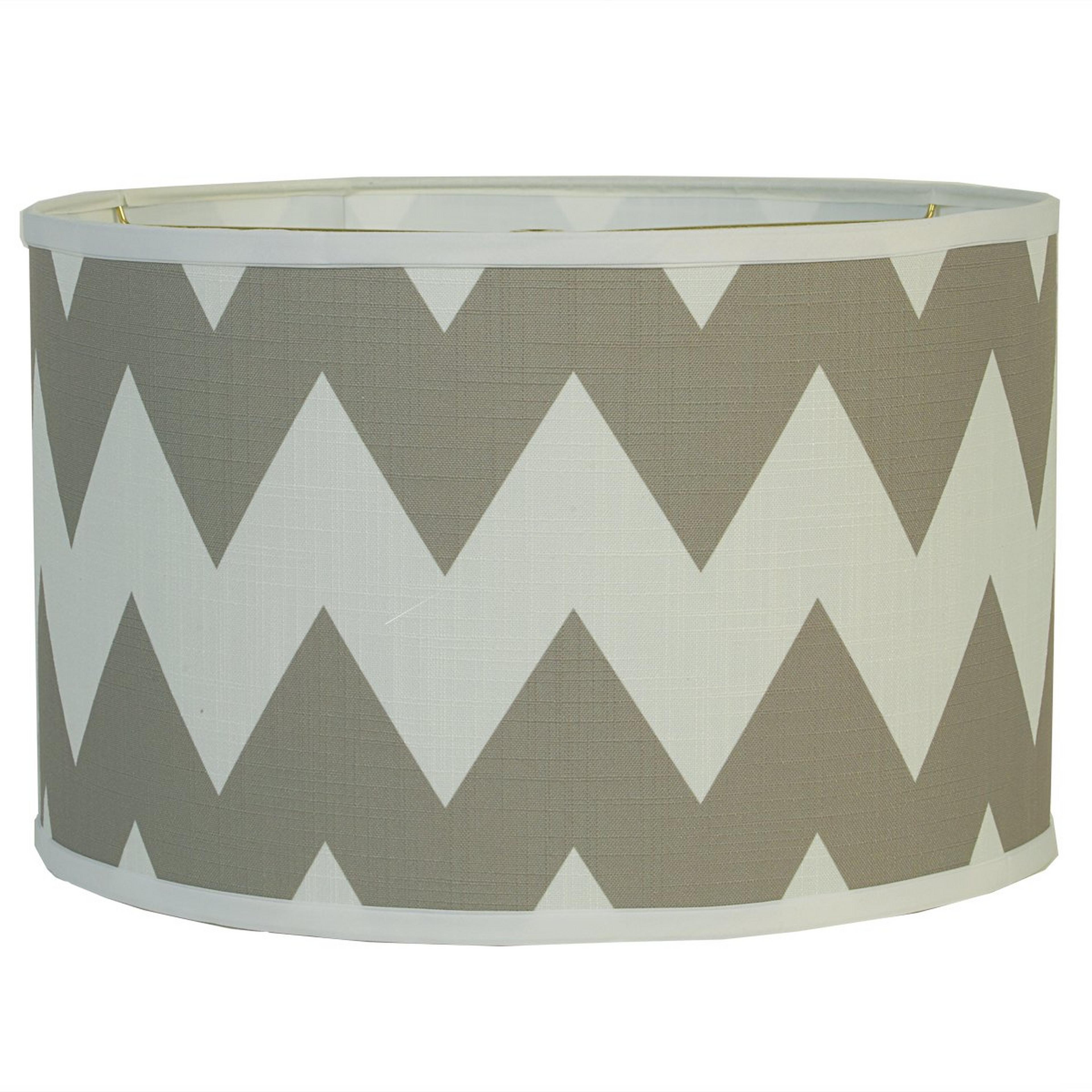 A 16" Euro Fitter Chevron Drum Shade with Gray & White color