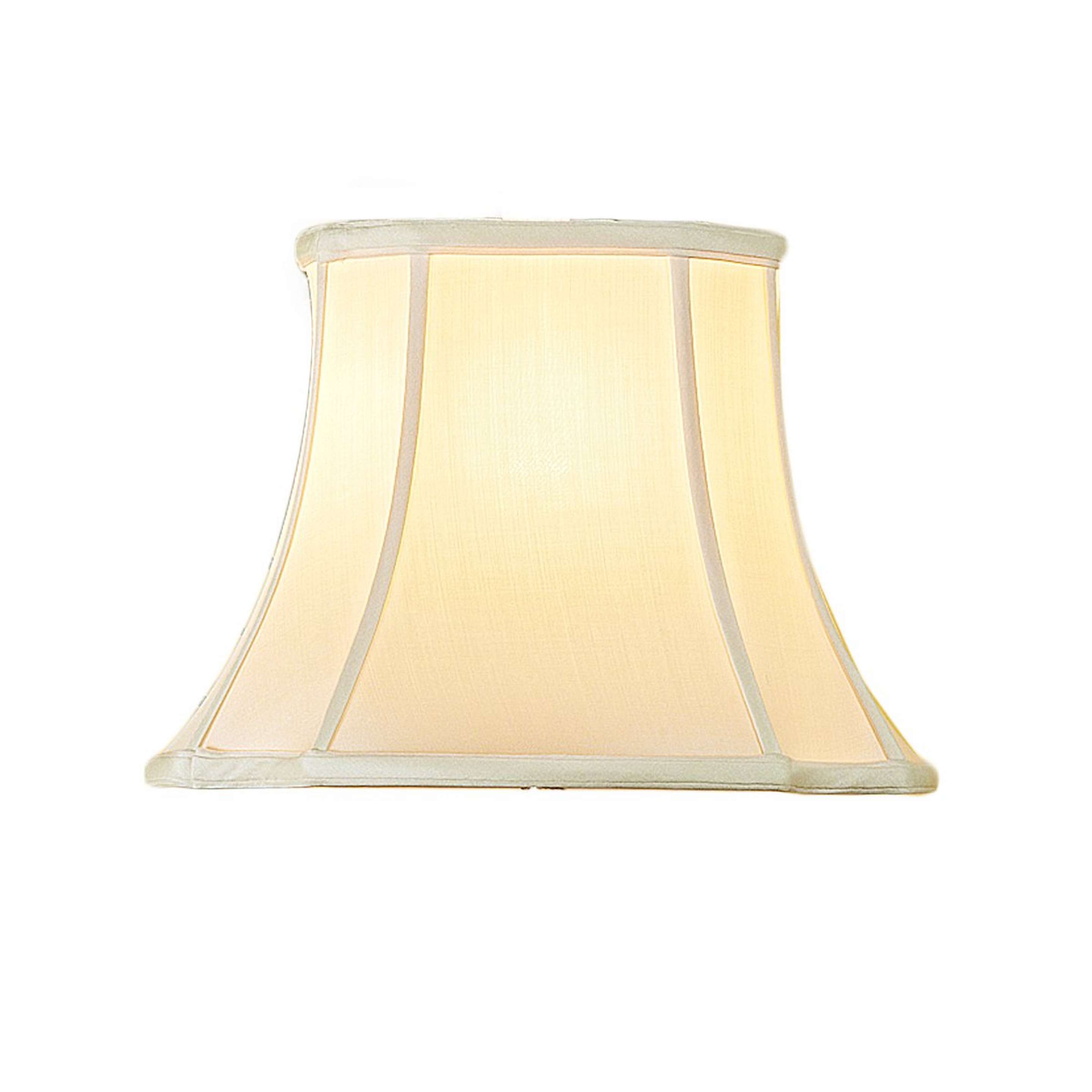 A 12" Silk French Cut Corner Oval Shade with Eggshell color