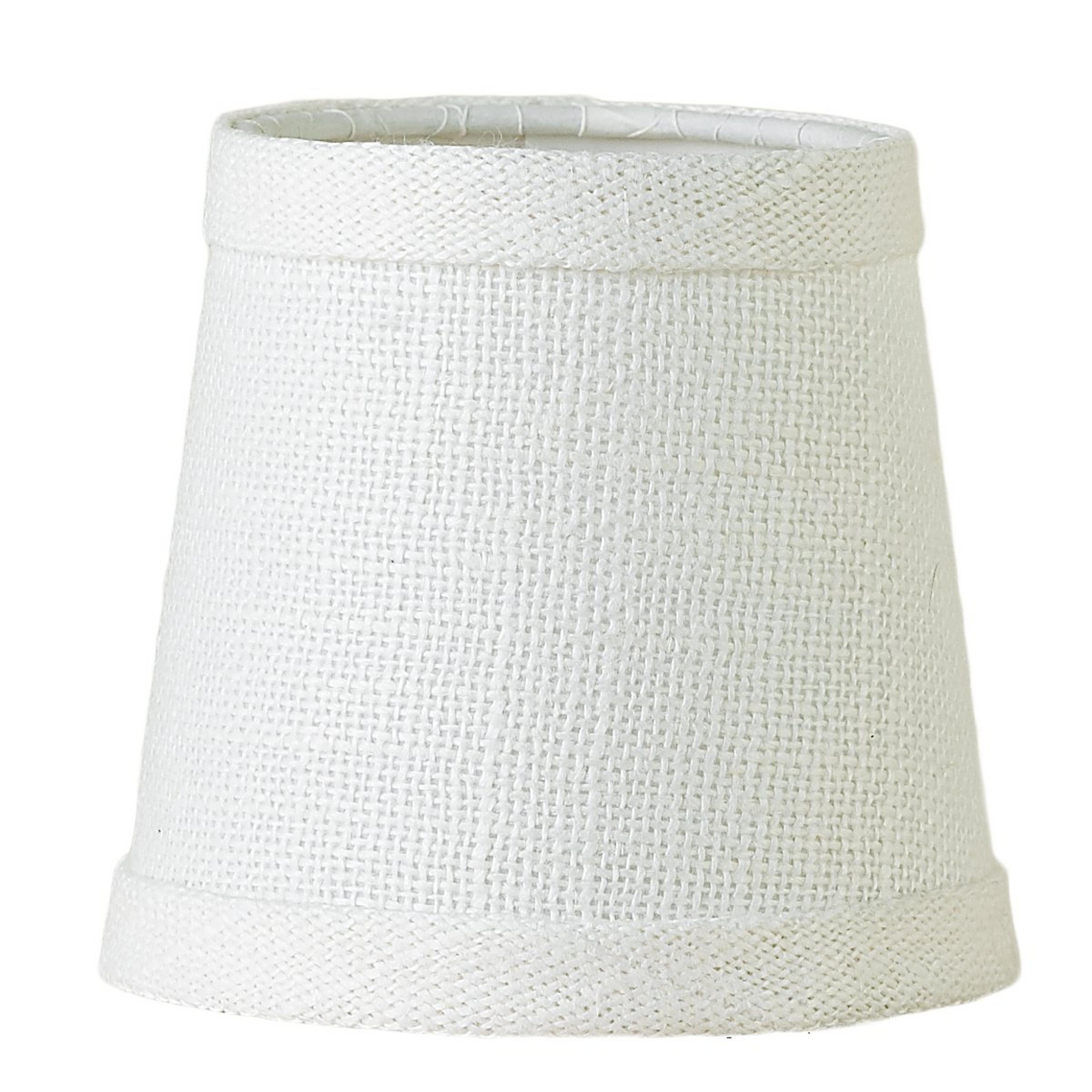 A 4" Slubby Linen Chandelier Shade with White color