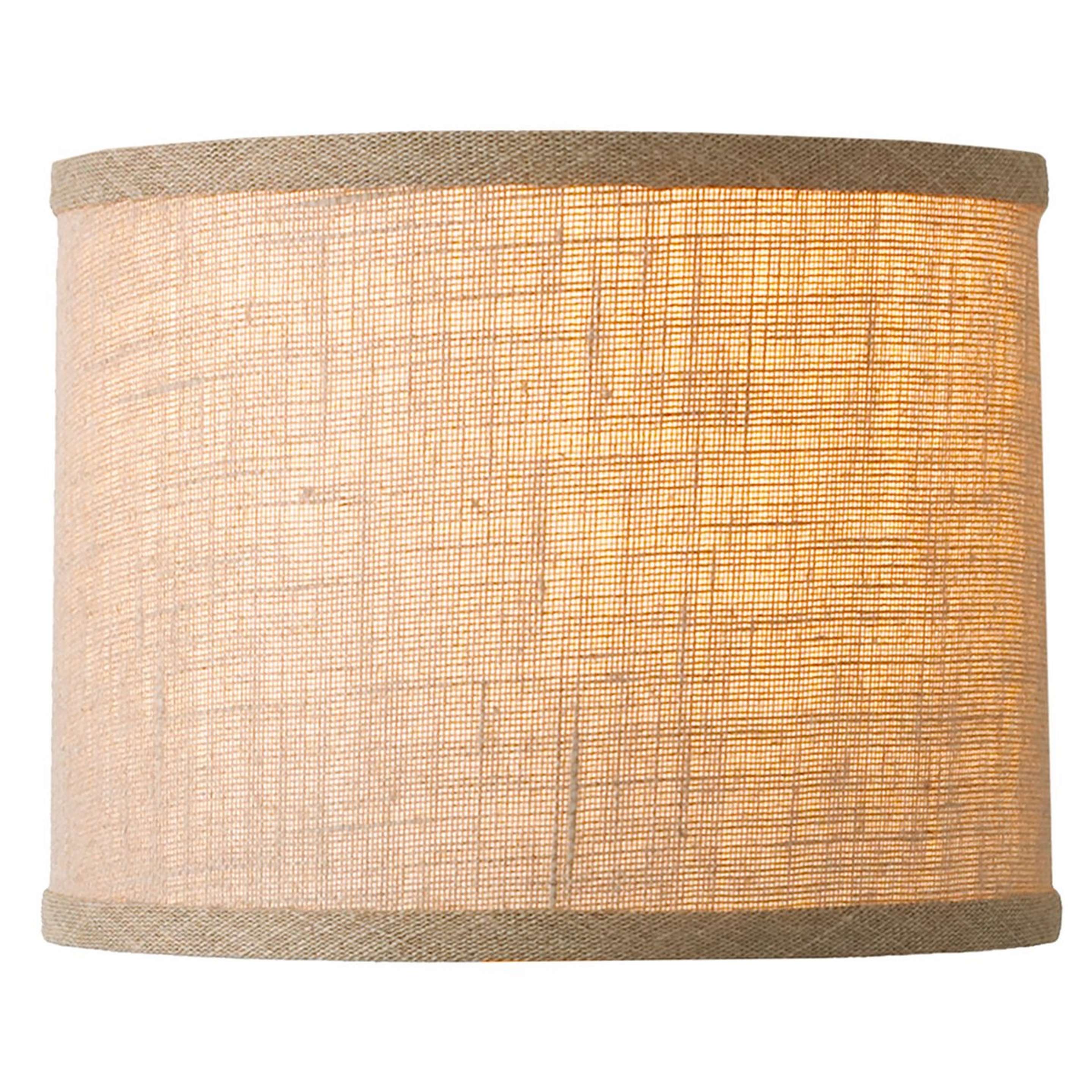 A 12" Burlap Perfect Drum Shade with Natural color