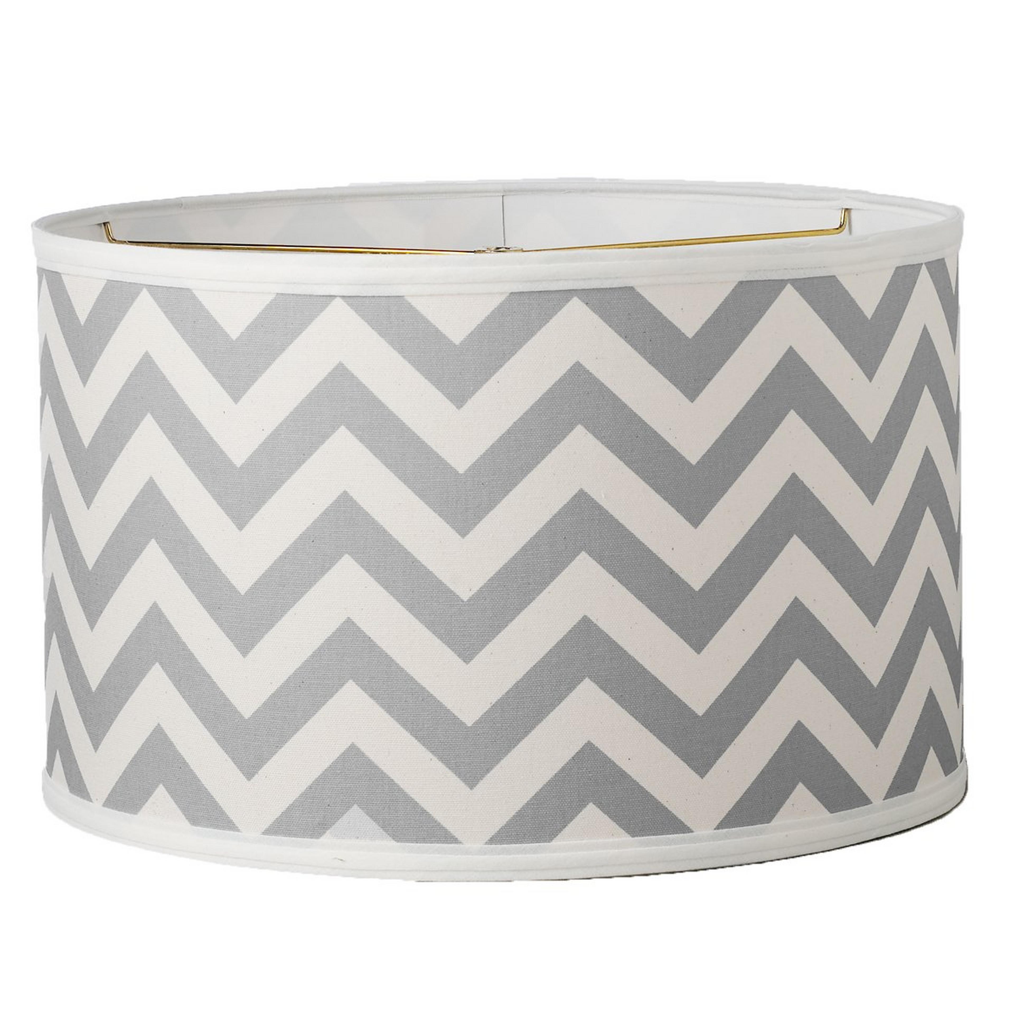 A 16" Chevron Drum Shade with Gray & White color