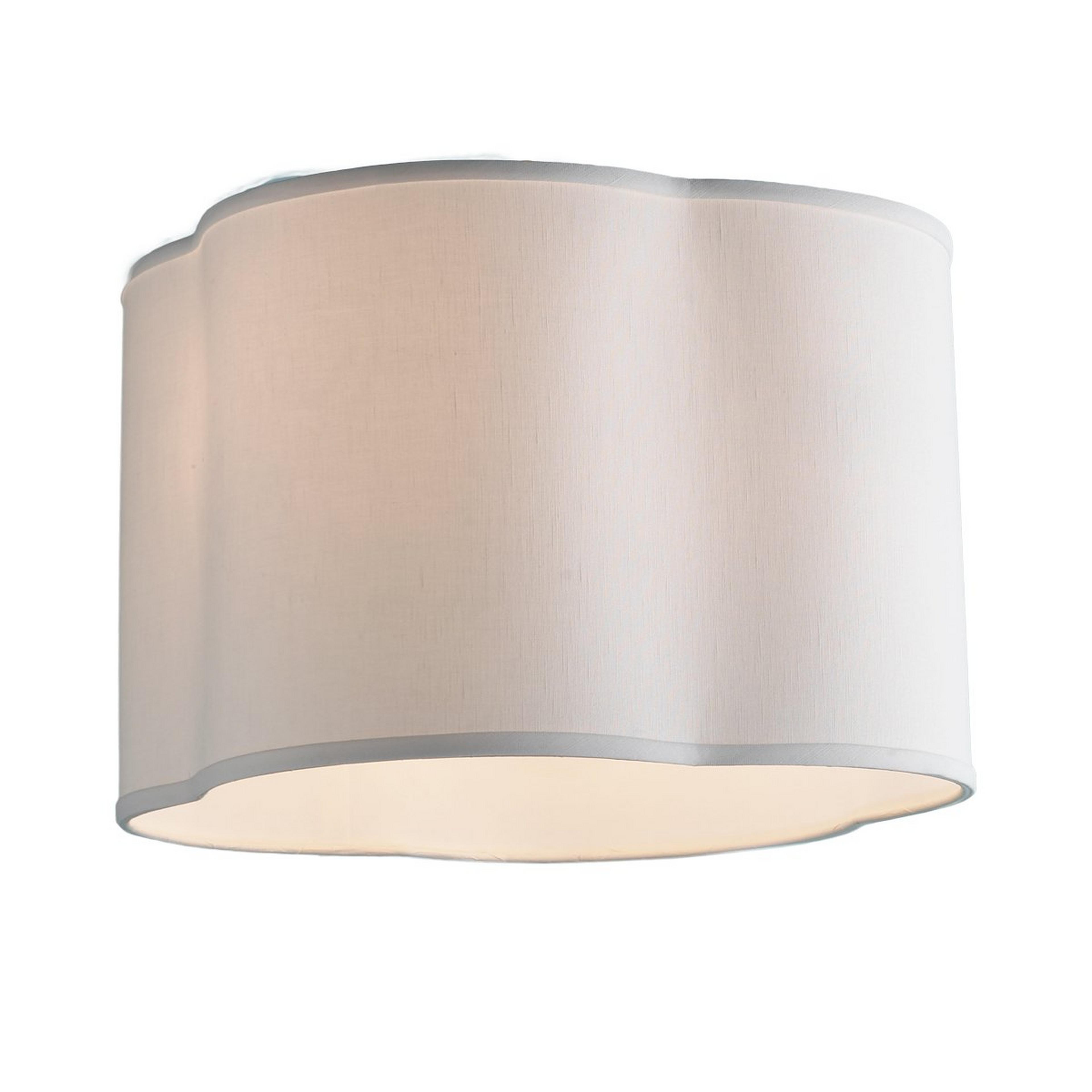 A 16" Quatrefoil Shade with White Linen color
